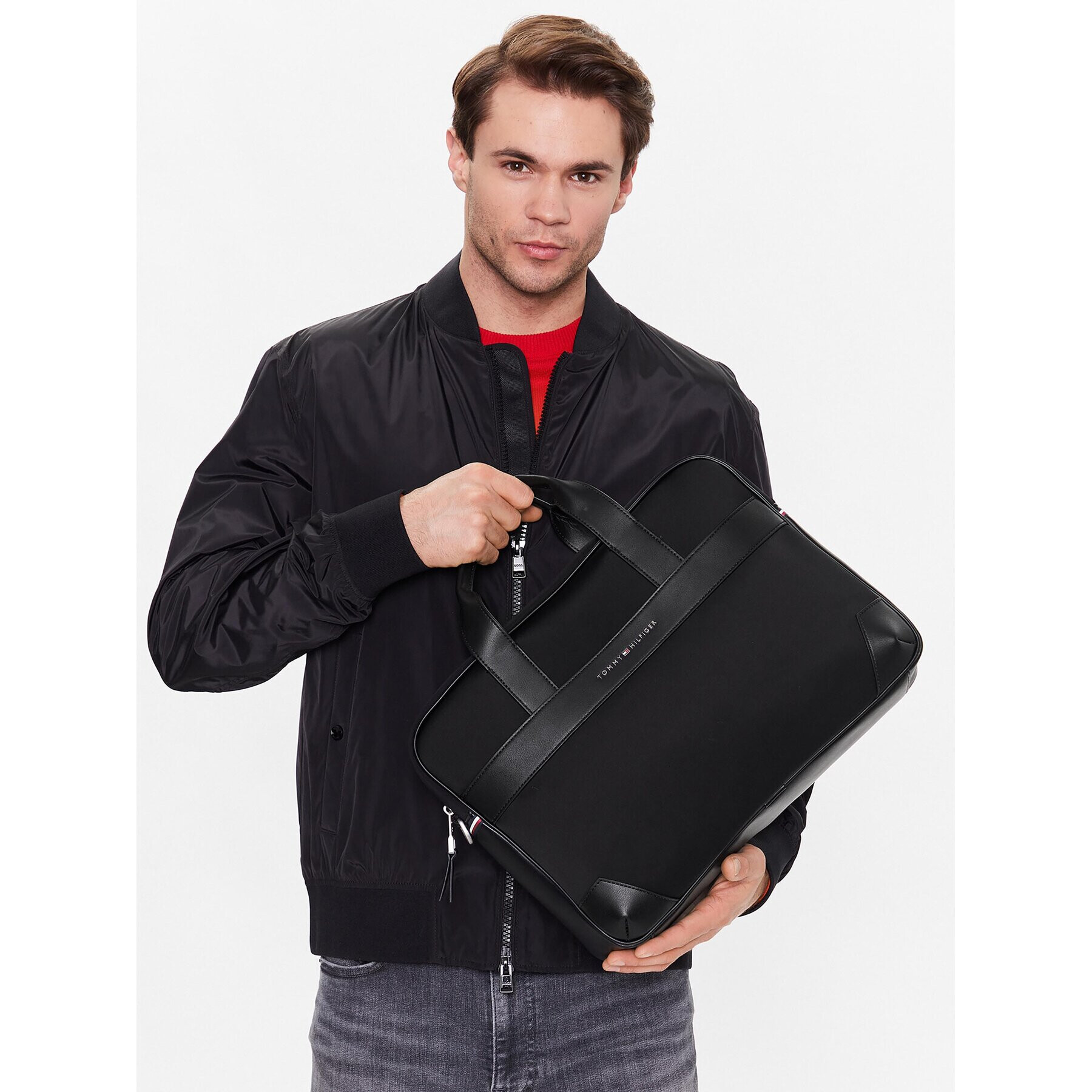 Tommy Hilfiger Чанта за лаптоп Th Urban Nylon Computer Bag AM0AM10567 Черен - Pepit.bg