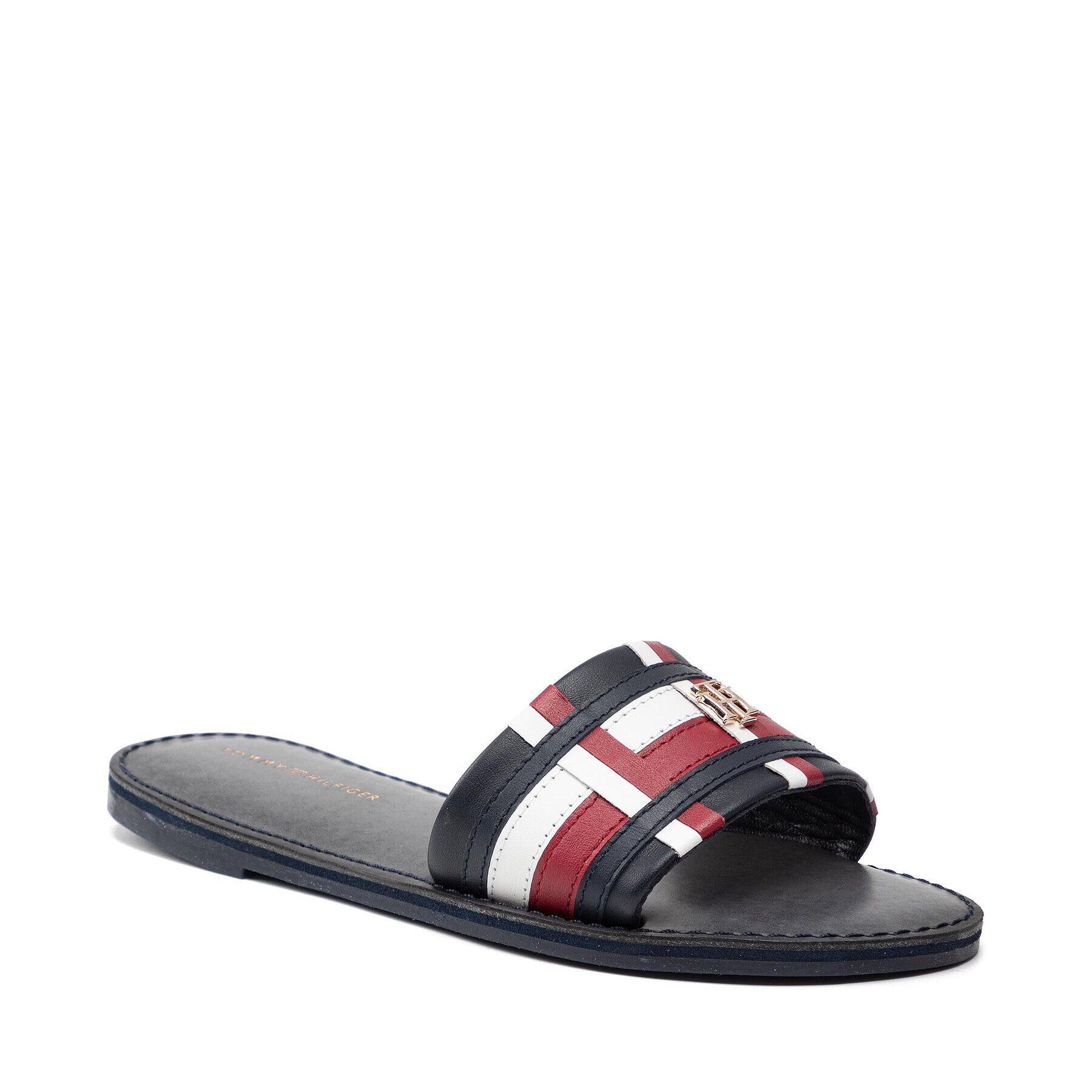 Tommy Hilfiger Чехли Corporate Flat Leather Mule FW0FW05771 Розов - Pepit.bg