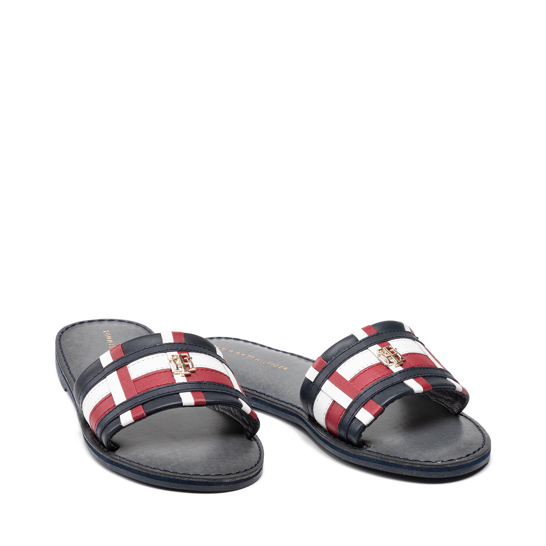 Tommy Hilfiger Чехли Corporate Flat Leather Mule FW0FW05771 Розов - Pepit.bg