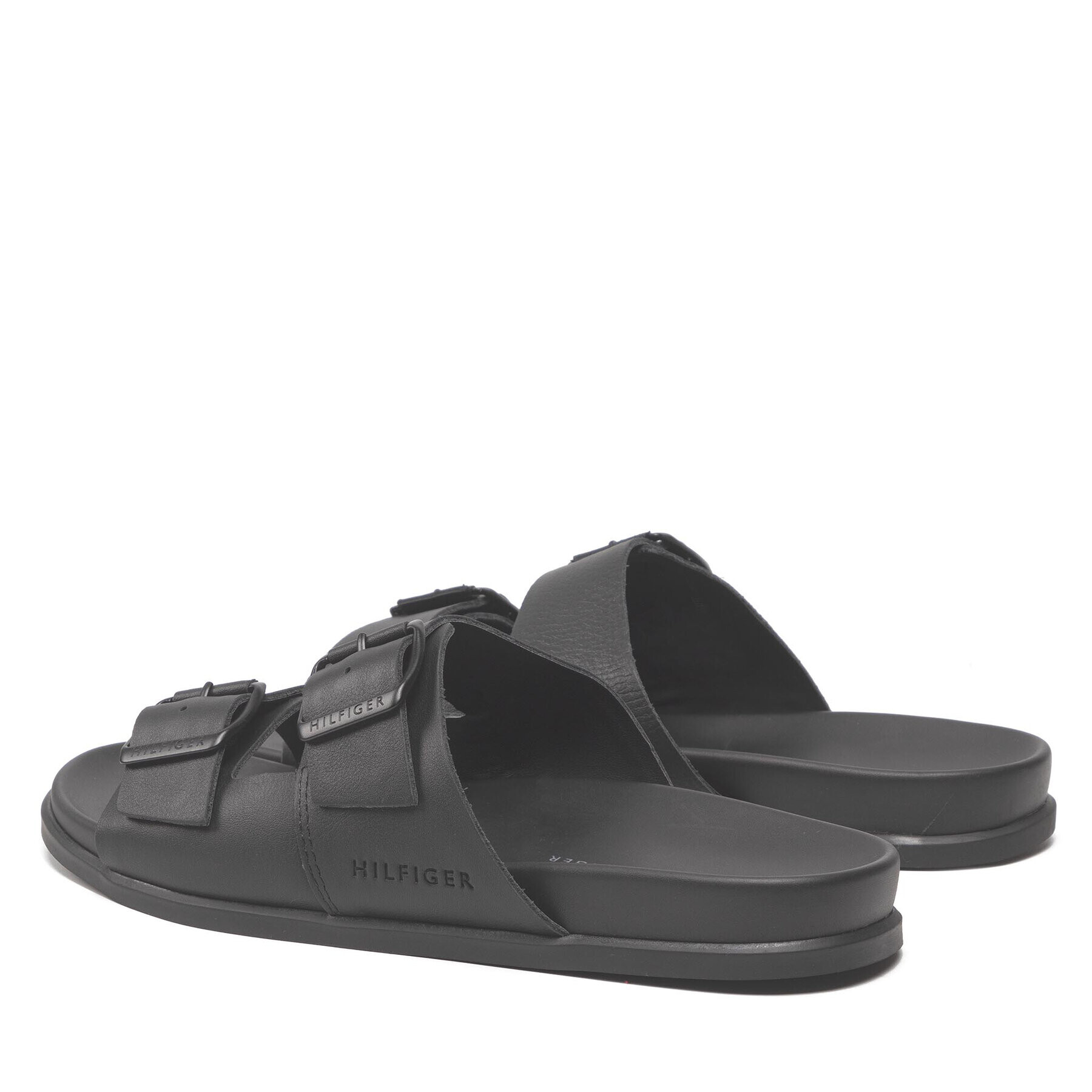 Tommy Hilfiger Чехли Elevated Leather Buckle Sandal FM0FM04085 Черен - Pepit.bg