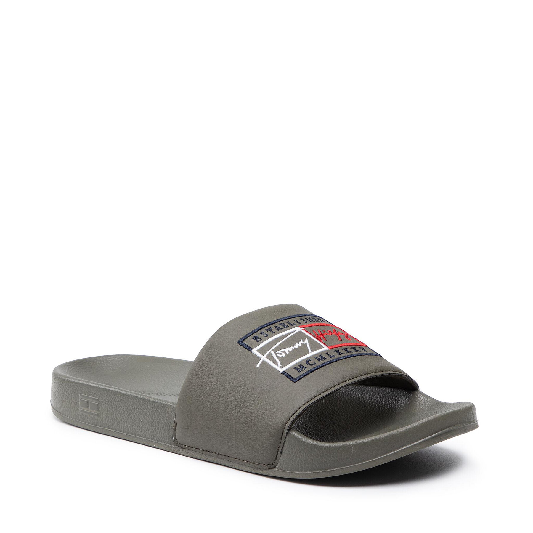 Tommy Hilfiger Чехли Embroidery Signature Slide FM0FM03647 Зелен - Pepit.bg