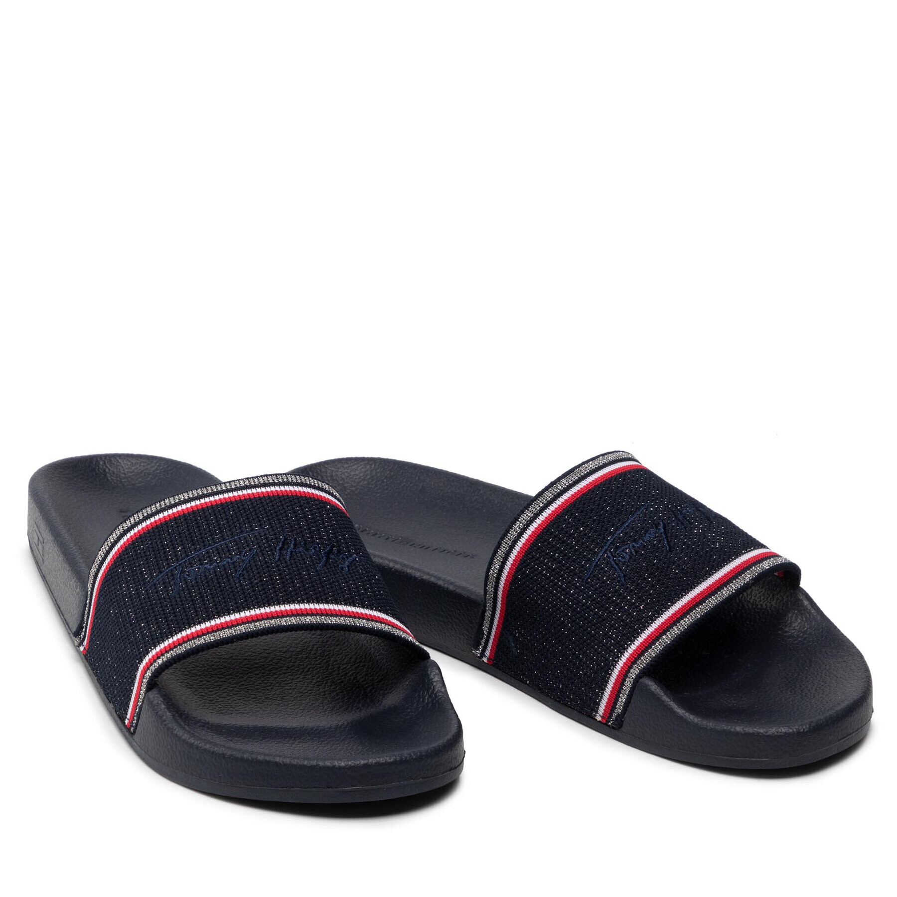 Tommy Hilfiger Чехли Essential Shiny Knit Pool Slide FW0FW06311 Тъмносин - Pepit.bg