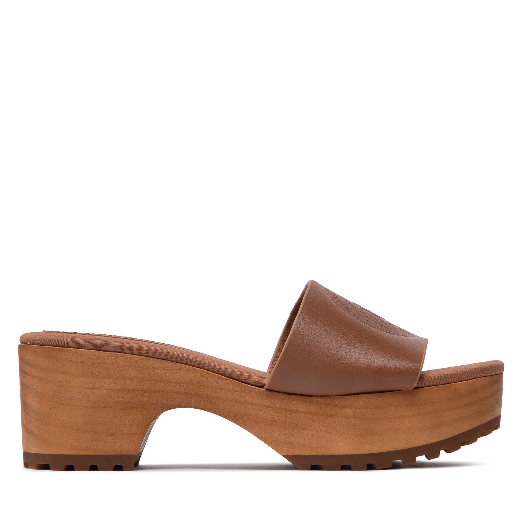 Tommy Hilfiger Чехли Feminine Mid Heel Clog Sandal FW0FW06241 Кафяв - Pepit.bg