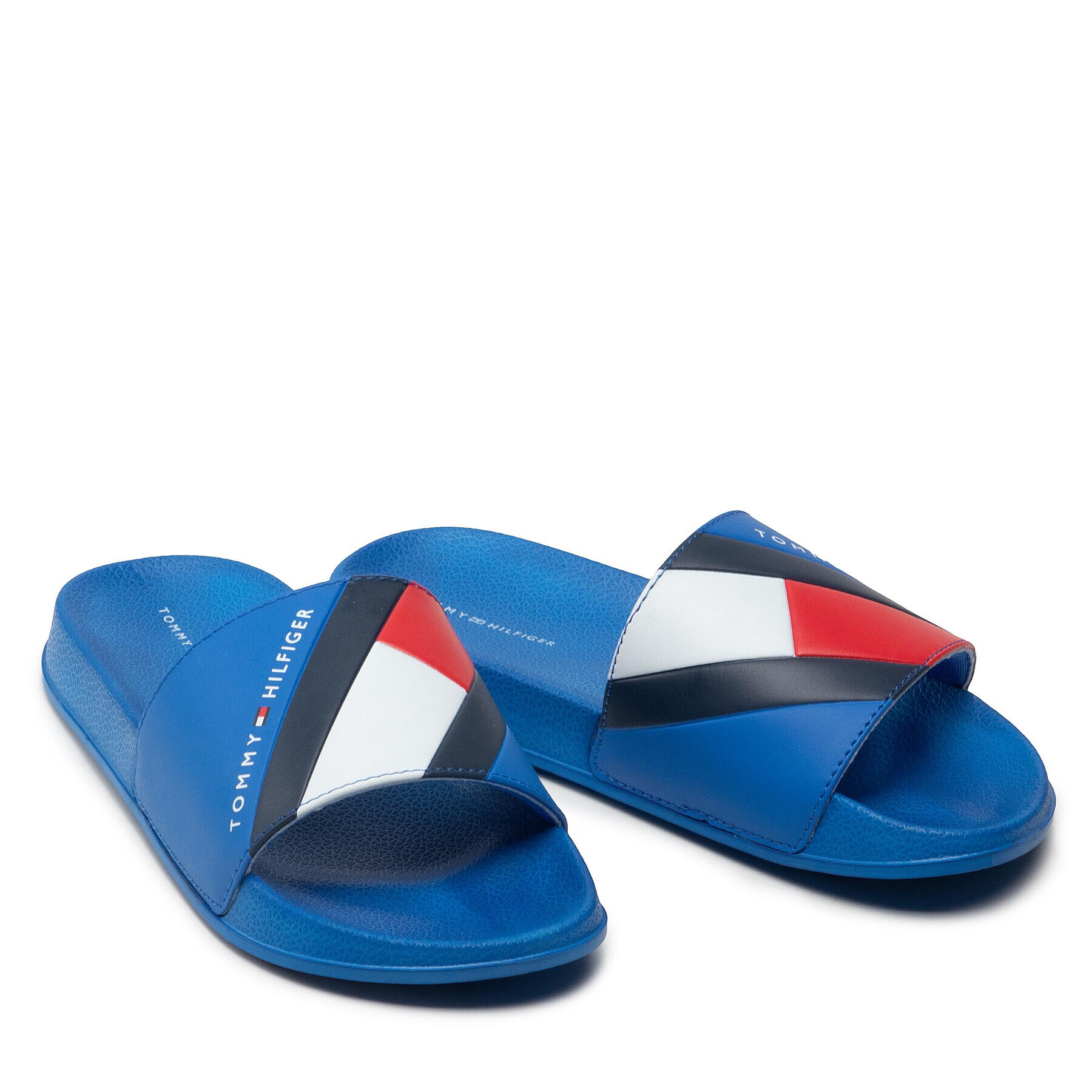 Tommy Hilfiger Чехли Flag Print Pool Slide T3B0-32273-1172 S Син - Pepit.bg