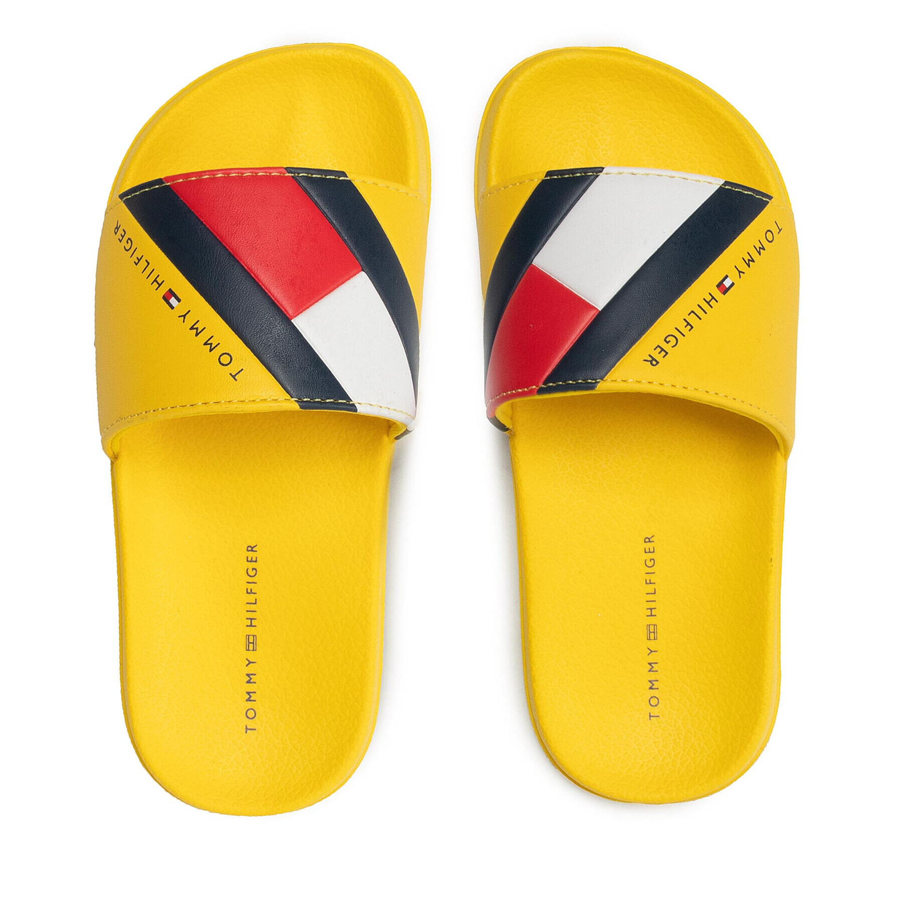 Tommy Hilfiger Чехли Flag Print Pool Slide T3B0-32273-1172 S Жълт - Pepit.bg