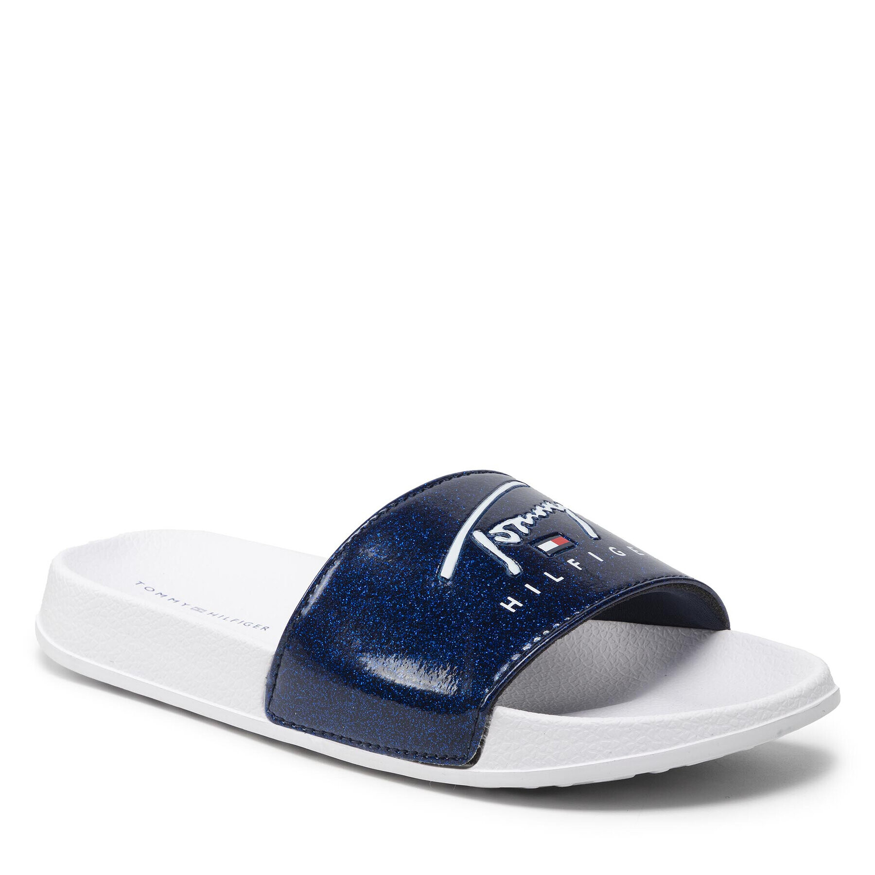 Tommy Hilfiger Чехли Logo Print Pool Slide T3A0-32195-1366 S Тъмносин - Pepit.bg