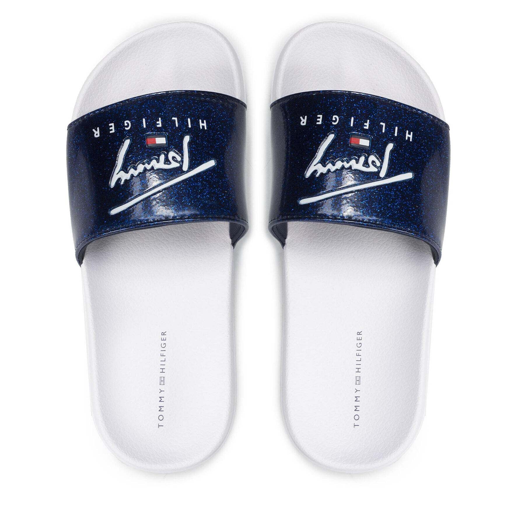 Tommy Hilfiger Чехли Logo Print Pool Slide T3A0-32195-1366 S Тъмносин - Pepit.bg