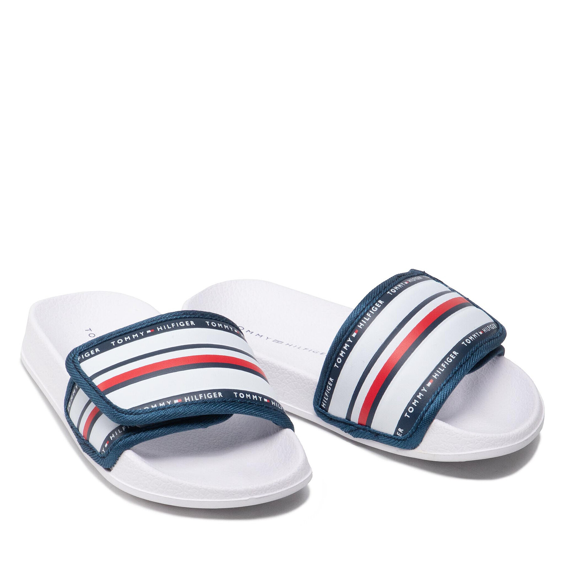 Tommy Hilfiger Чехли Maxi Velcro Pool Slide T3B0-32272-1172 M Бял - Pepit.bg