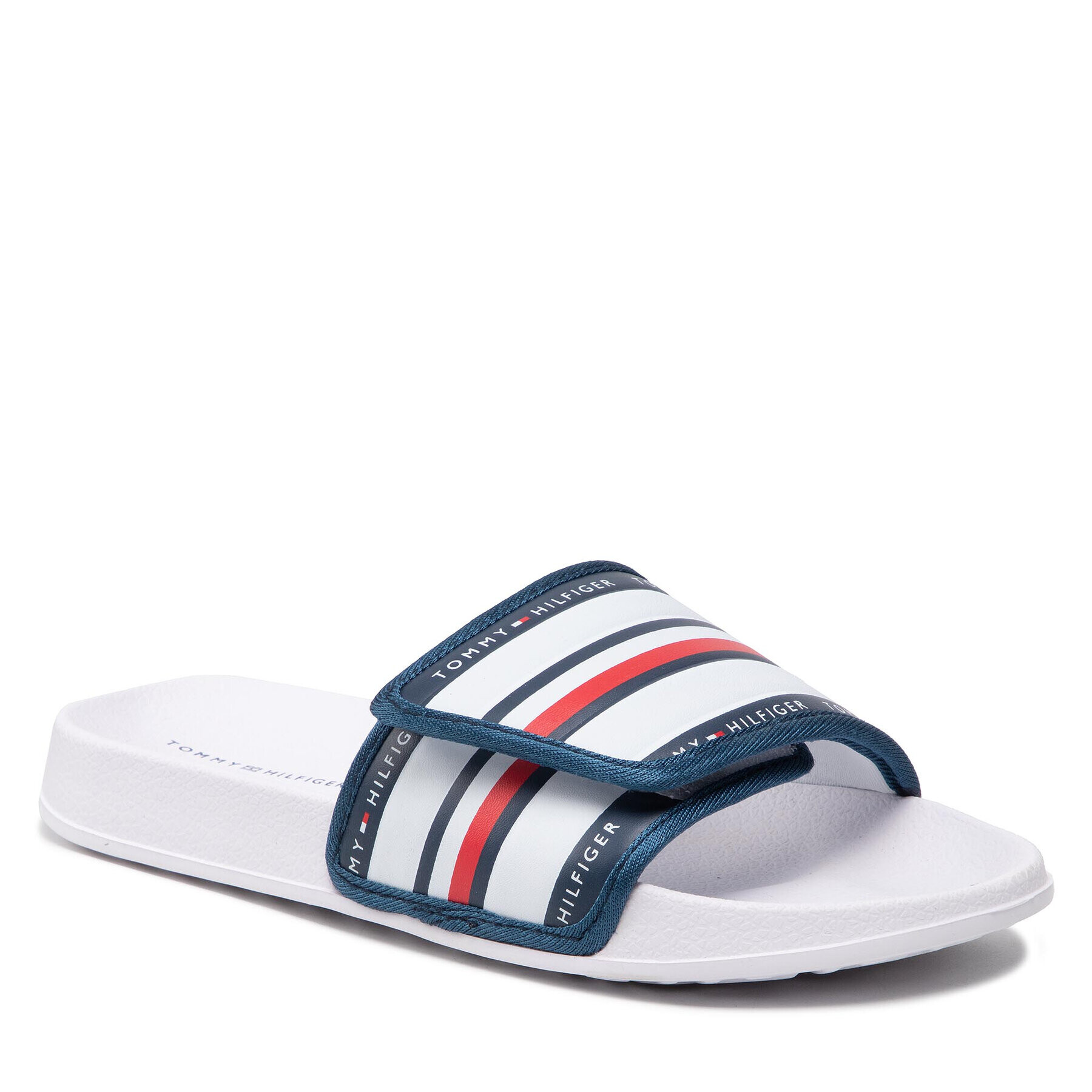 Tommy Hilfiger Чехли Maxi Velcro Pool Slide T3B0-32272-1172 S Бял - Pepit.bg