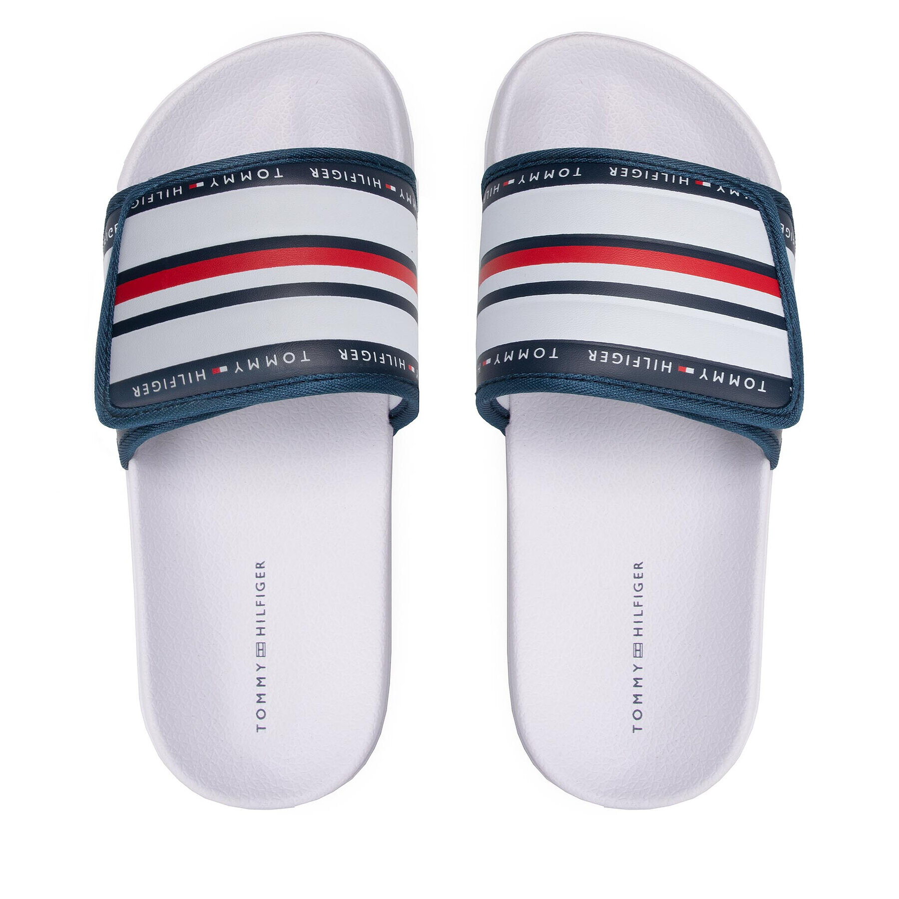 Tommy Hilfiger Чехли Maxi Velcro Pool Slide T3B0-32272-1172 S Бял - Pepit.bg