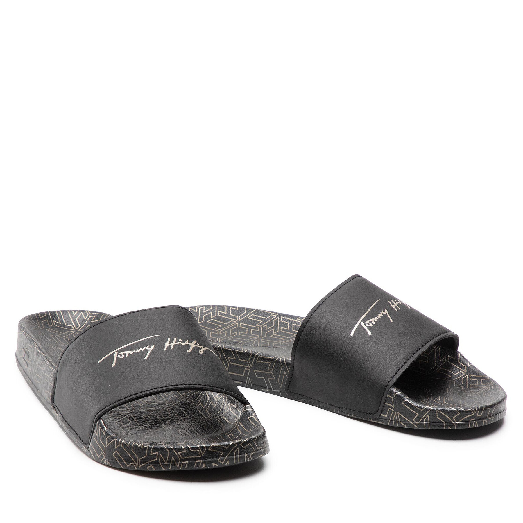 Tommy Hilfiger Чехли Metallic Pool Slide FW0FW06312 Черен - Pepit.bg
