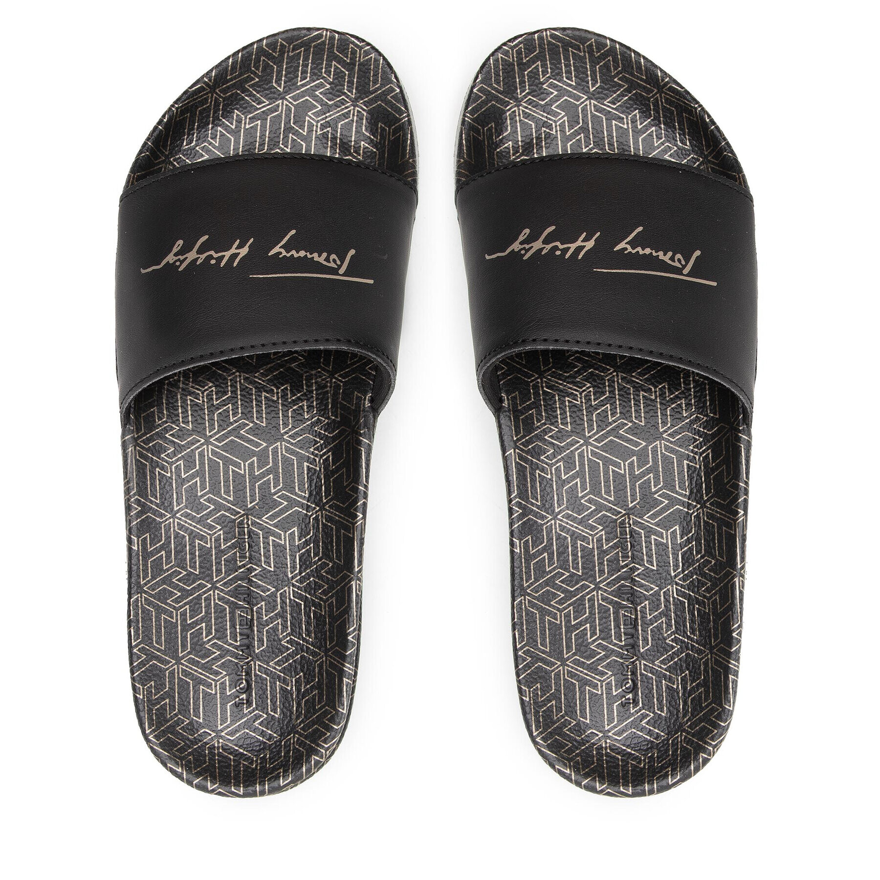 Tommy Hilfiger Чехли Metallic Pool Slide FW0FW06312 Черен - Pepit.bg