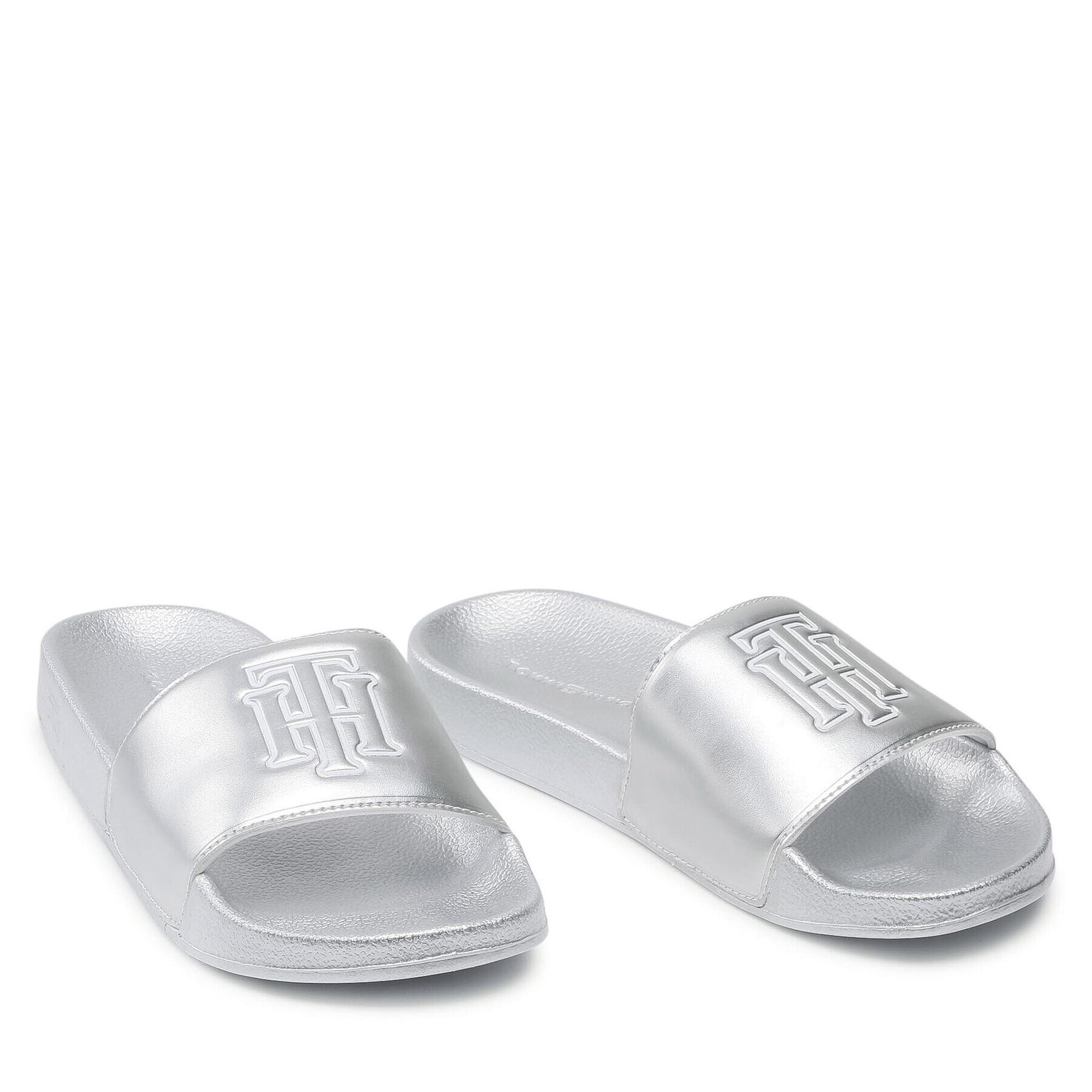 Tommy Hilfiger Чехли Monogram Metallic Pool Slide FW0FW05759 Сребрист - Pepit.bg