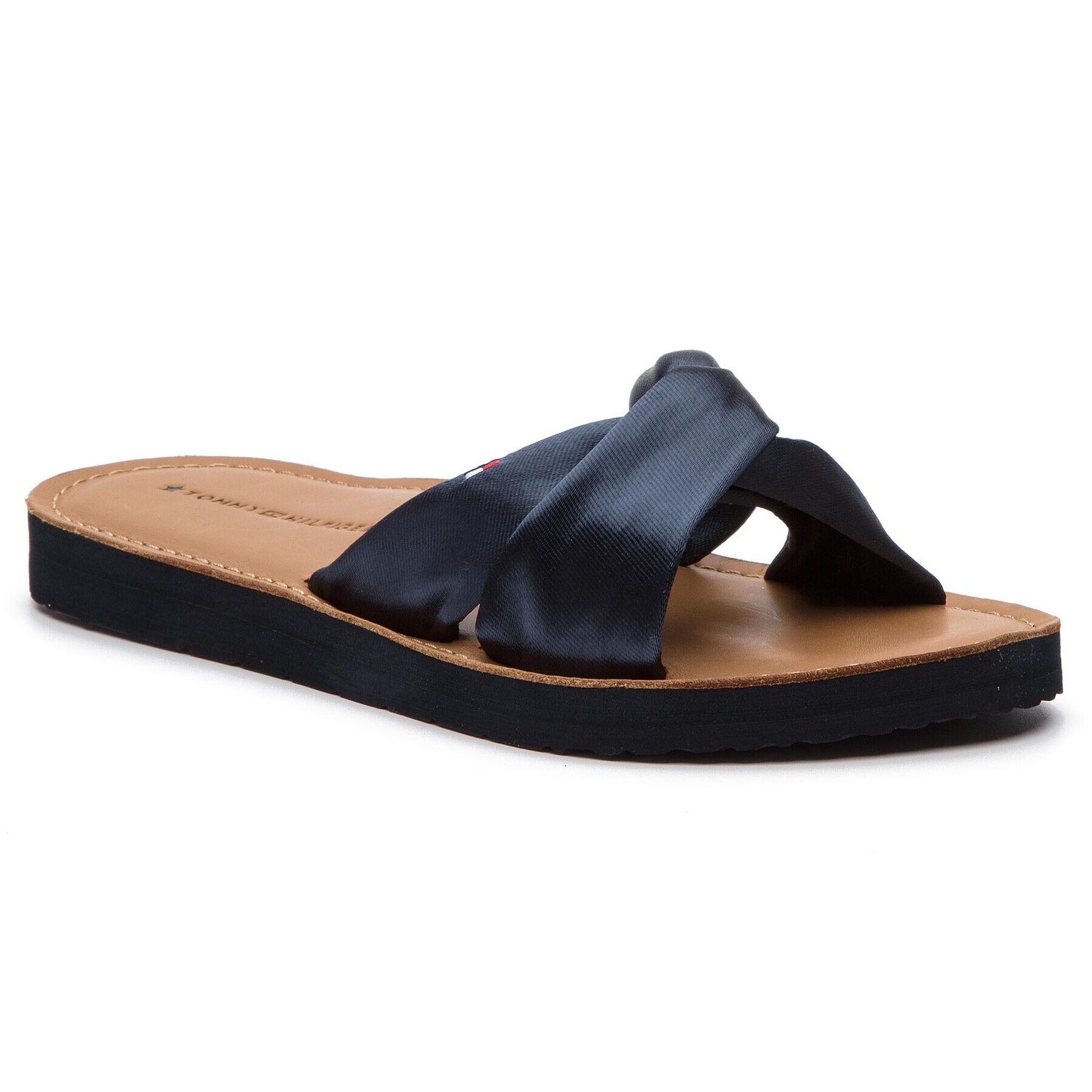 Tommy Hilfiger Чехли Satin Elevated Beach Sandal FW0FW04014 Тъмносин - Pepit.bg