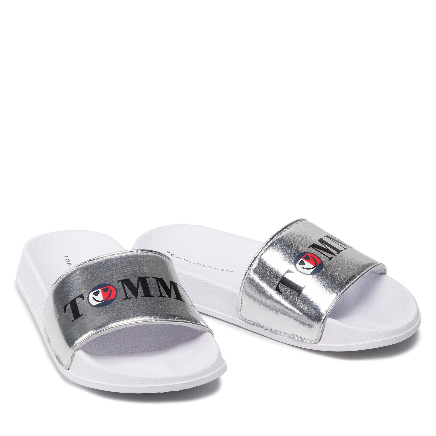 Tommy Hilfiger Чехли Smile Print Pool Slide T3A0-32194-1367 M Сребрист - Pepit.bg