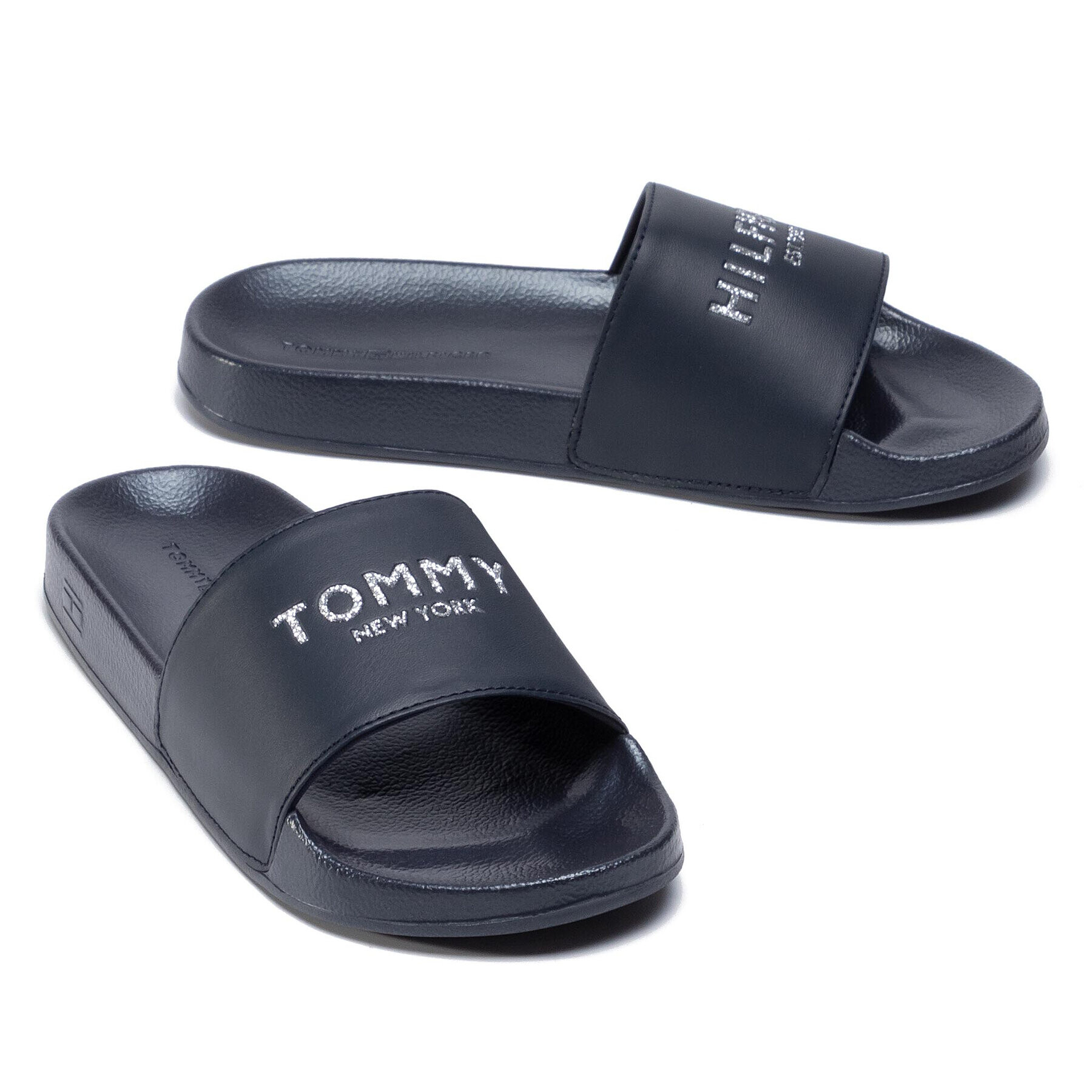 Tommy Hilfiger Чехли Th Glitter Pool Slide FW0FW04982 Тъмносин - Pepit.bg