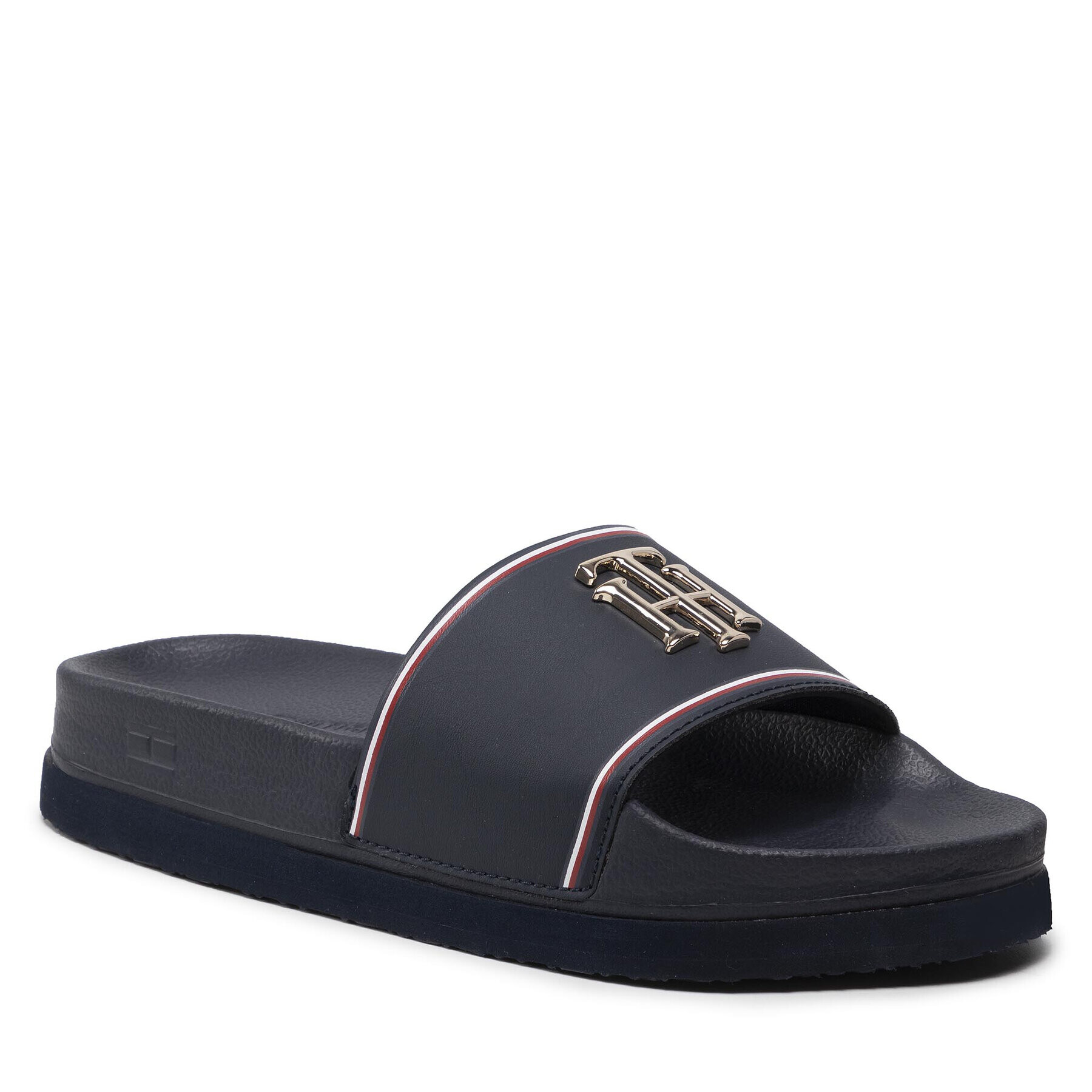 Tommy Hilfiger Чехли Th Hardware Flatform Pool Slide FW0FW06308 Тъмносин - Pepit.bg