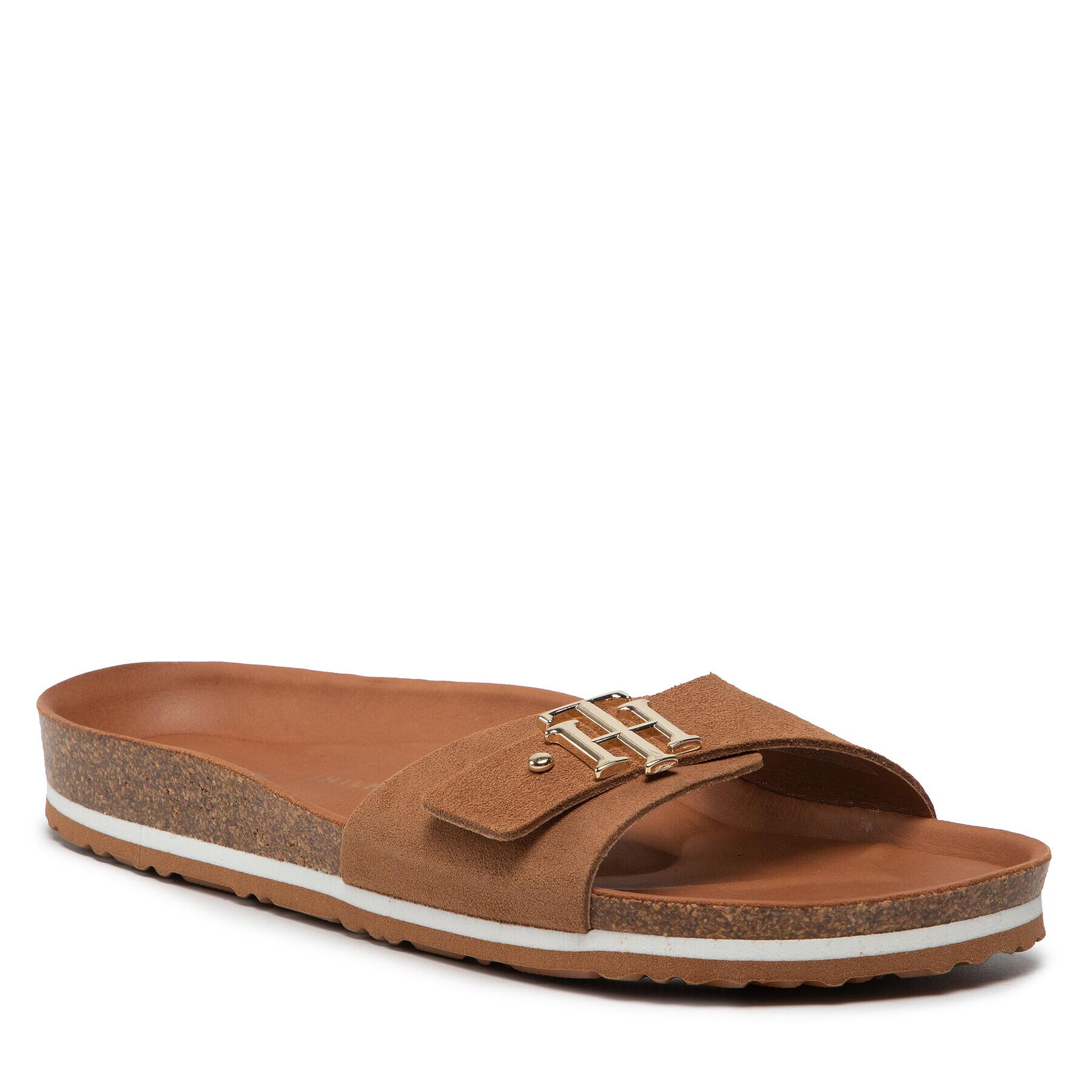 Tommy Hilfiger Чехли Th Molded Footbed Flat Sandal FW0FW06244 Кафяв - Pepit.bg