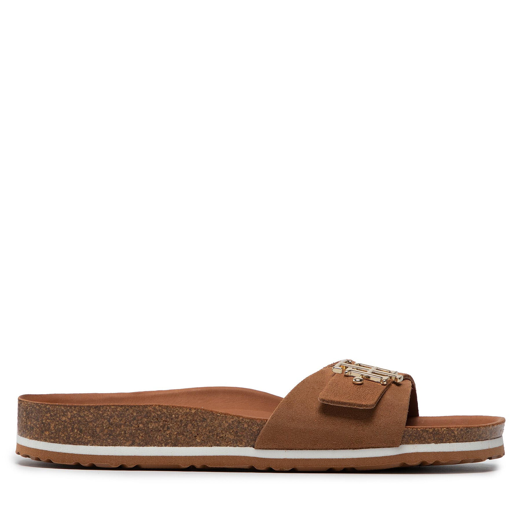 Tommy Hilfiger Чехли Th Molded Footbed Flat Sandal FW0FW06244 Кафяв - Pepit.bg