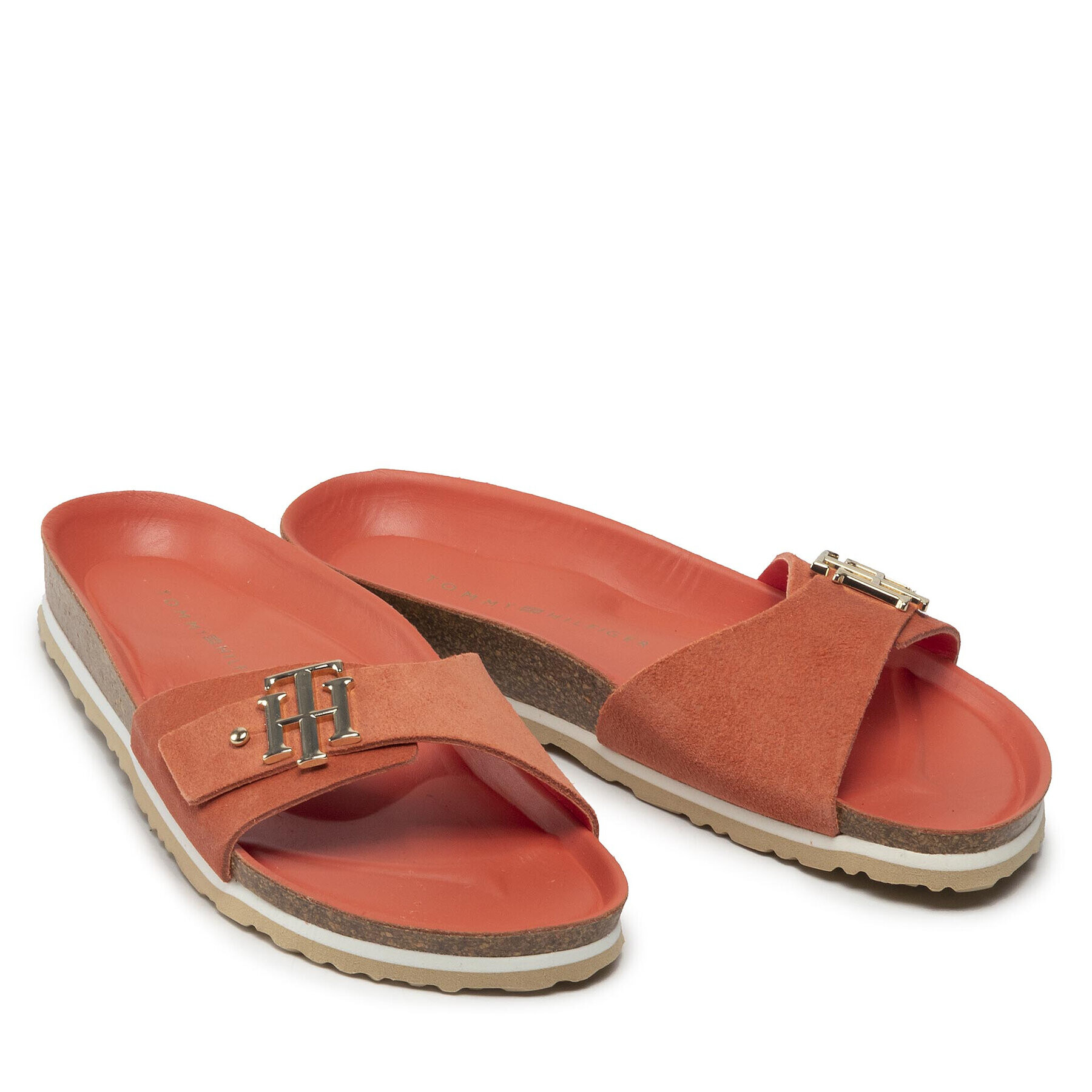 Tommy Hilfiger Чехли Th Molded Footbed Flat Sandal FW0FW06244 Оранжев - Pepit.bg