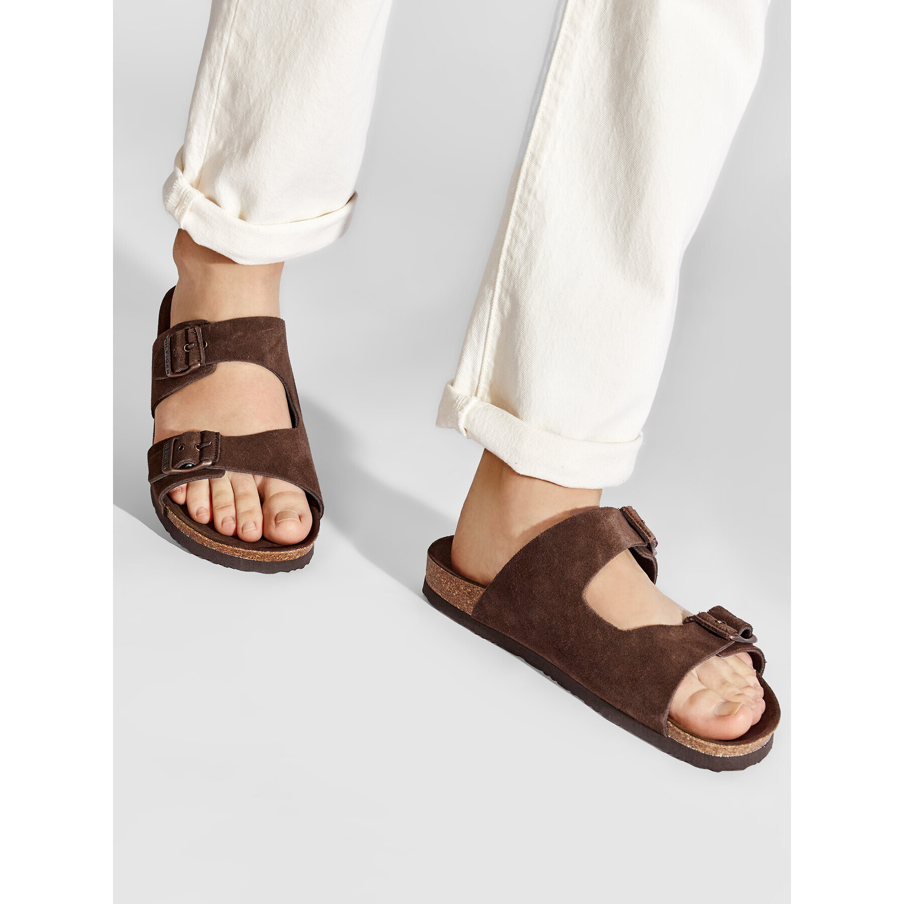 Tommy Hilfiger Чехли Cork Suede Buckle Sandal FM0FM04367 Кафяв - Pepit.bg