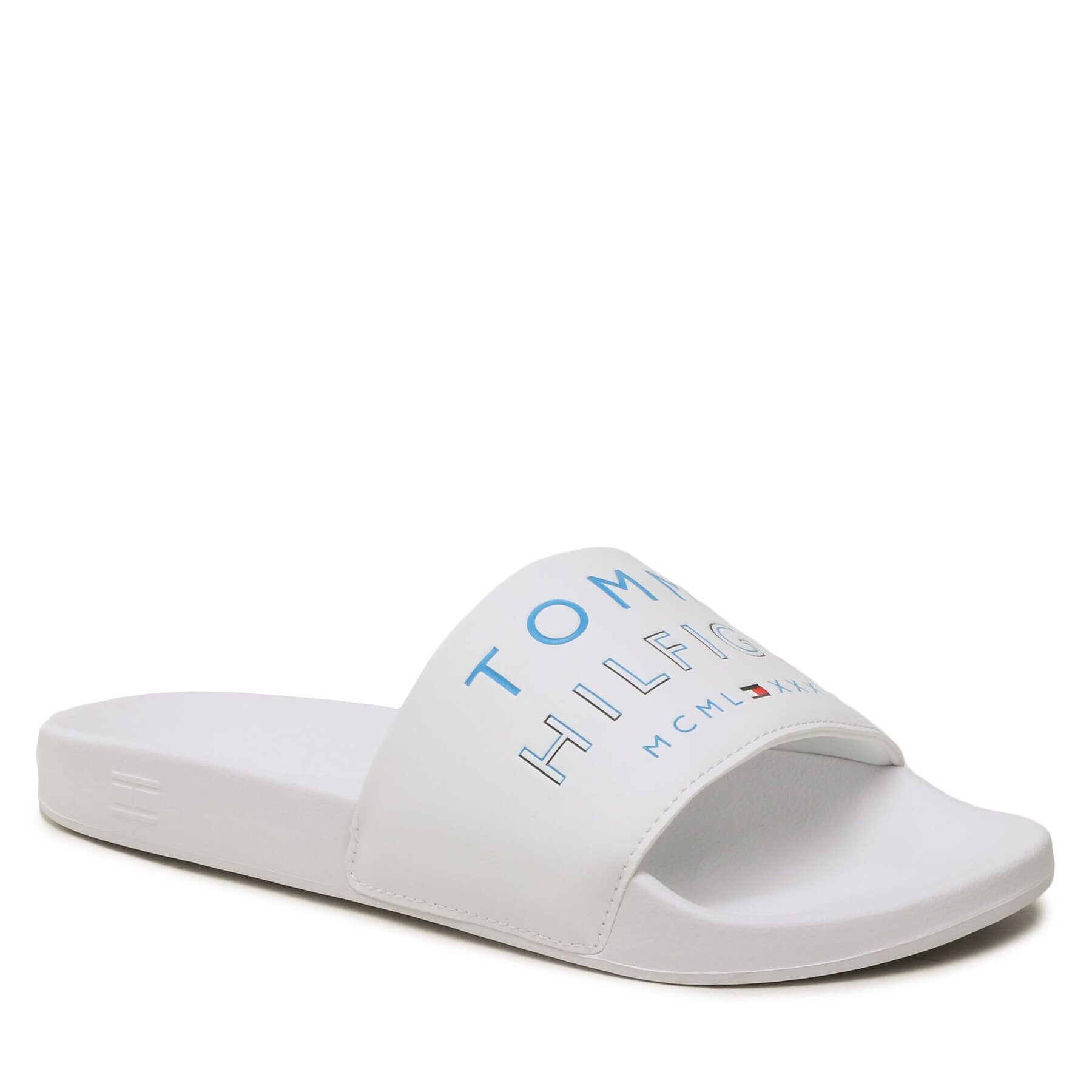 Tommy Hilfiger Чехли Embossed Pool Slide FM0FM04463 Бял - Pepit.bg