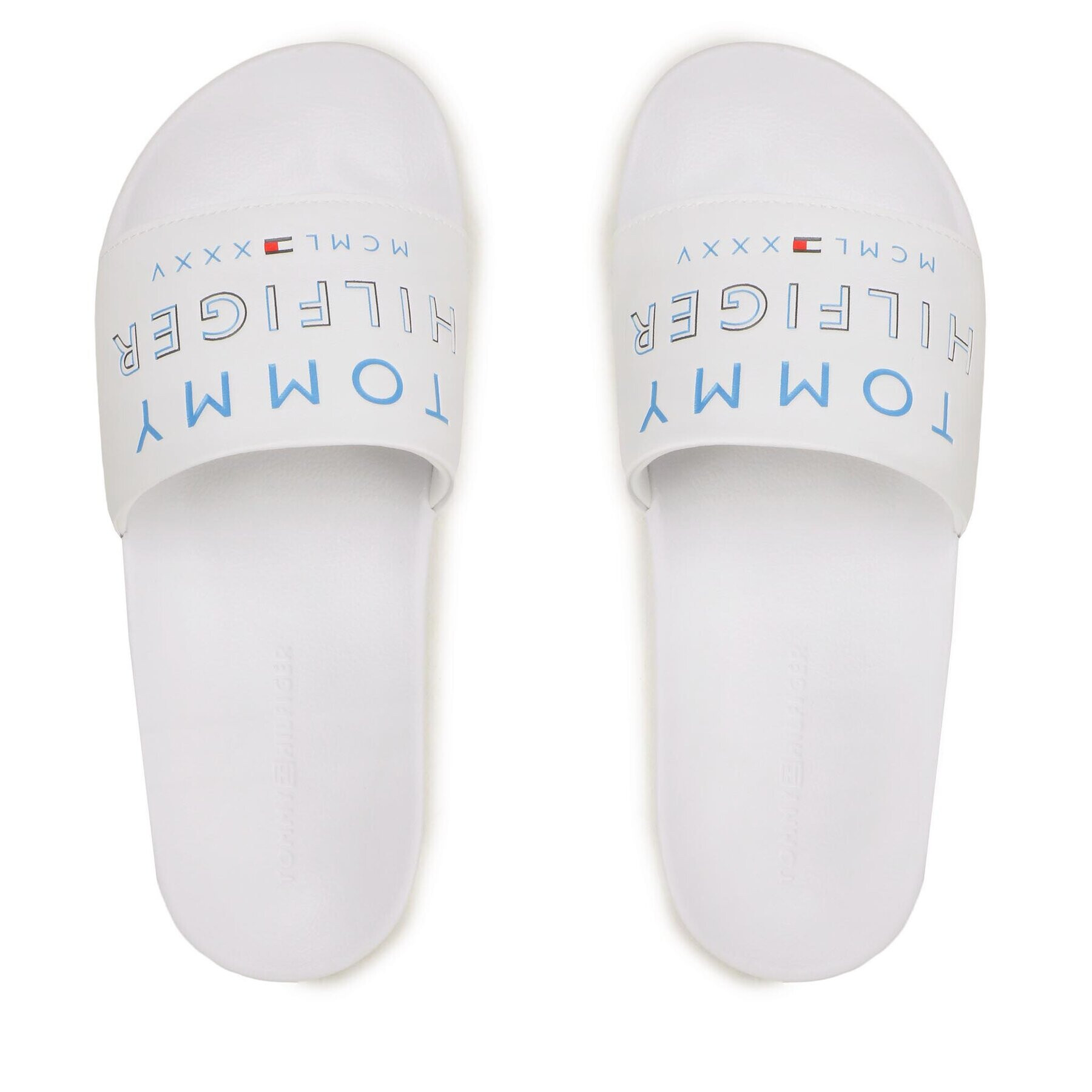Tommy Hilfiger Чехли Embossed Pool Slide FM0FM04463 Бял - Pepit.bg