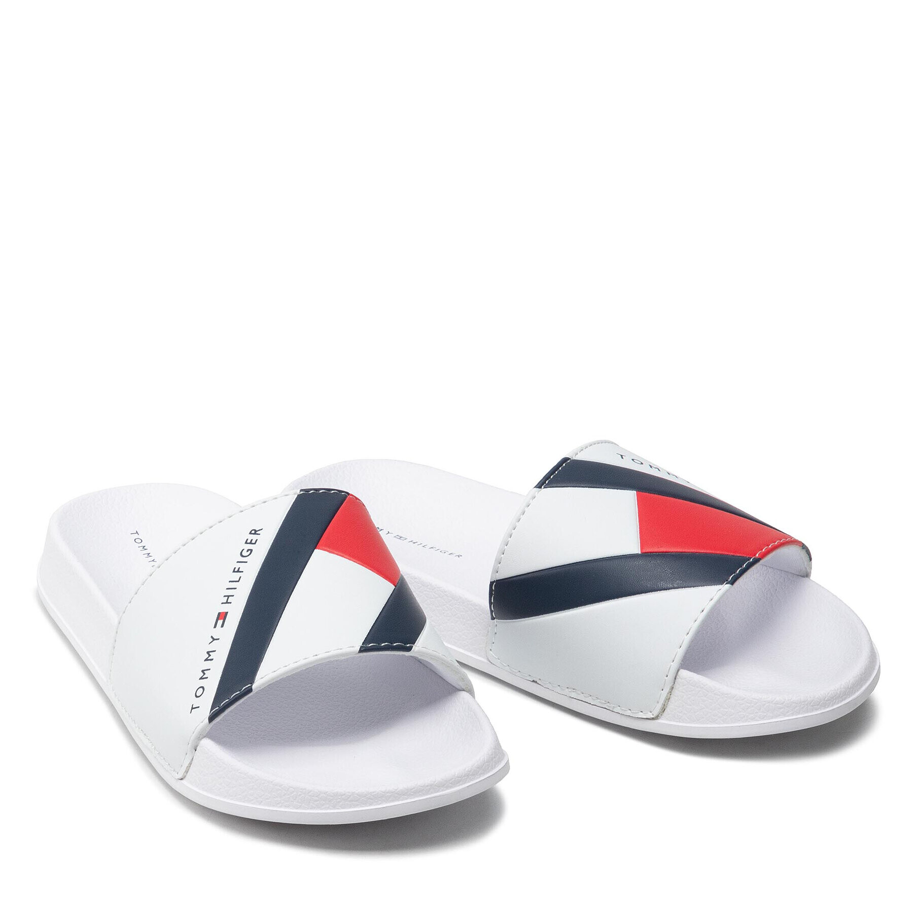 Tommy Hilfiger Чехли Flag Print Pool Slide T3B0-32273-1172100 S Бял - Pepit.bg