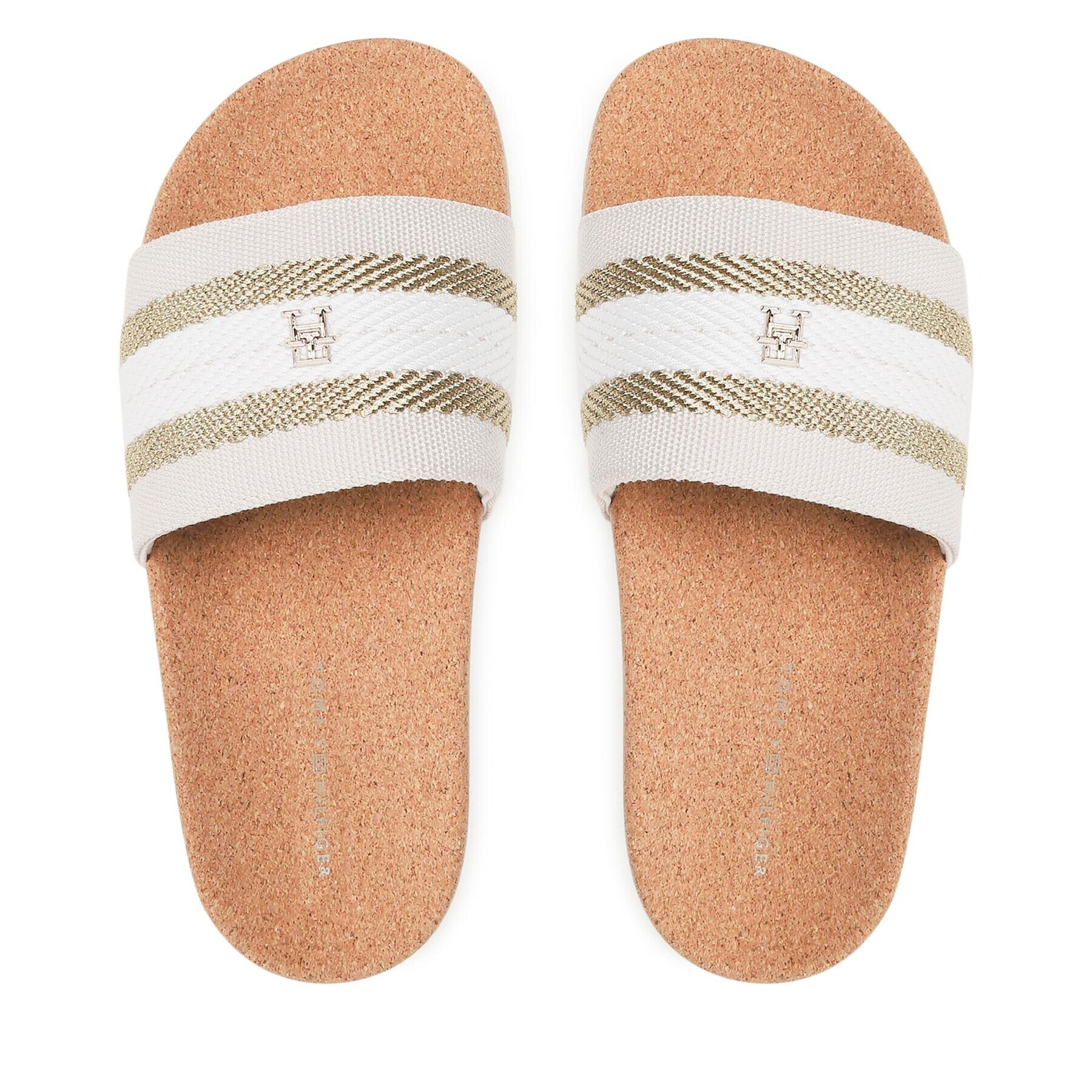 Tommy Hilfiger Чехли Fresh Webbing Slide FW0FW06983 Екрю - Pepit.bg