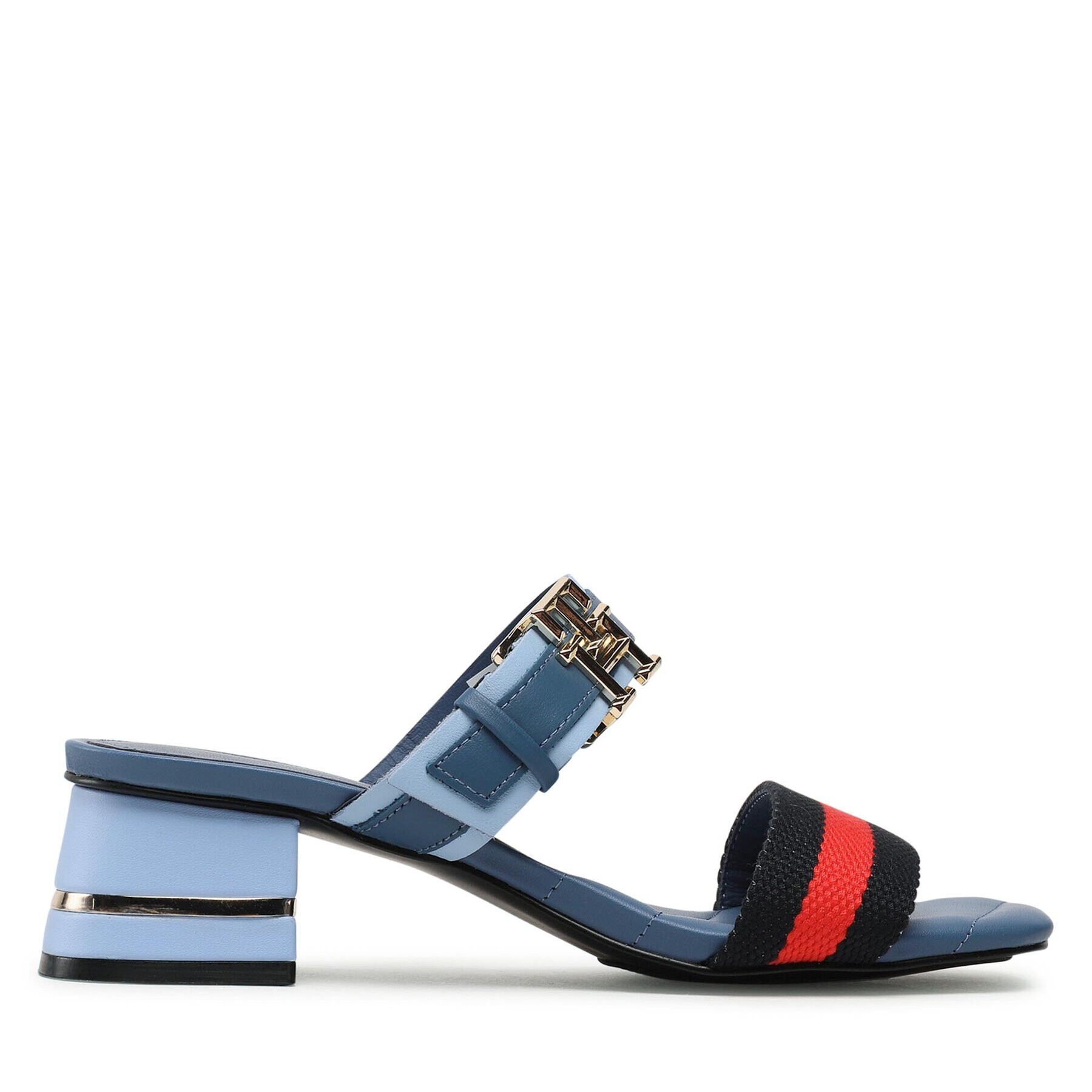 Tommy Hilfiger Чехли Hardware Block Mid Heel Combo FW0FW07018 Тъмносин - Pepit.bg