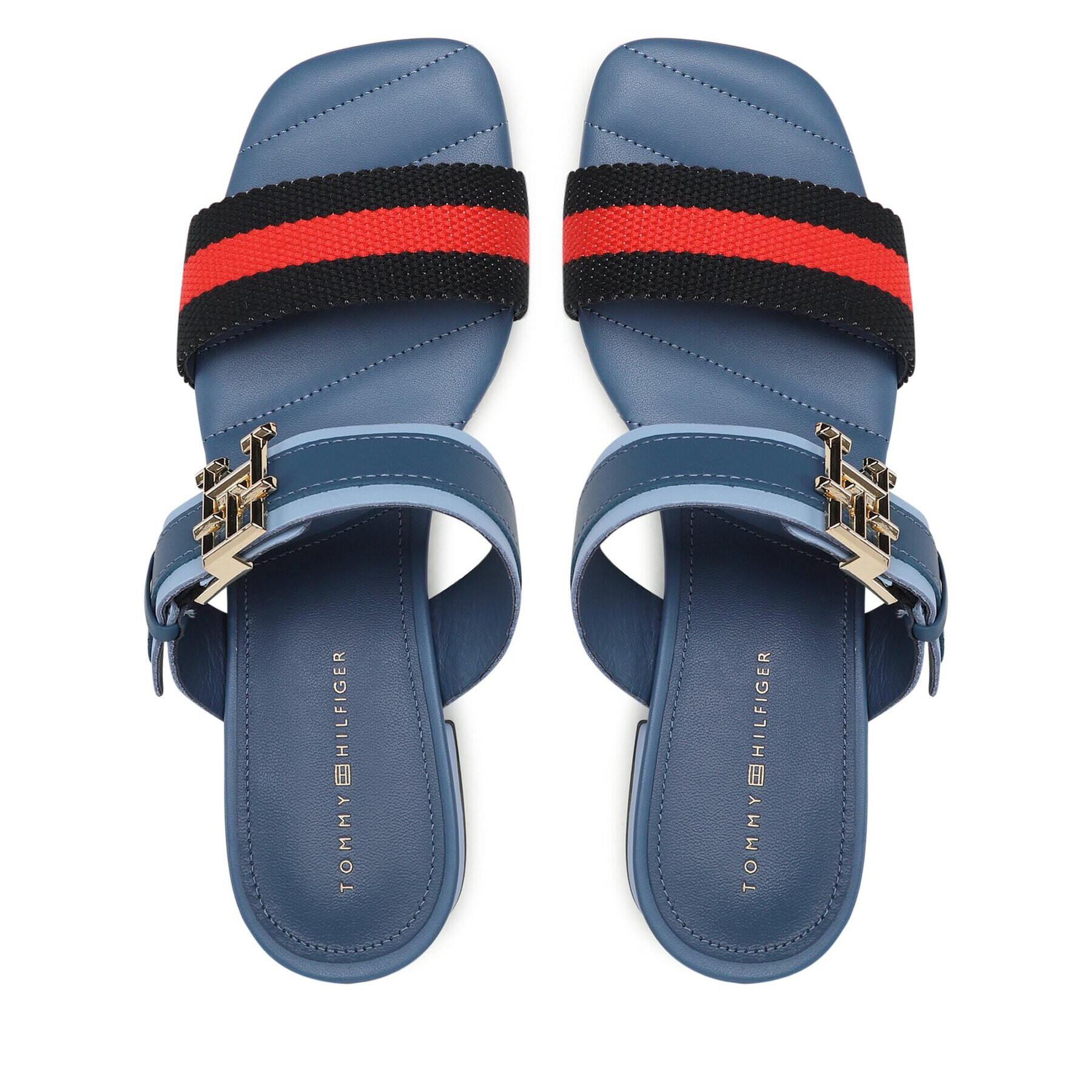 Tommy Hilfiger Чехли Hardware Block Mid Heel Combo FW0FW07018 Тъмносин - Pepit.bg