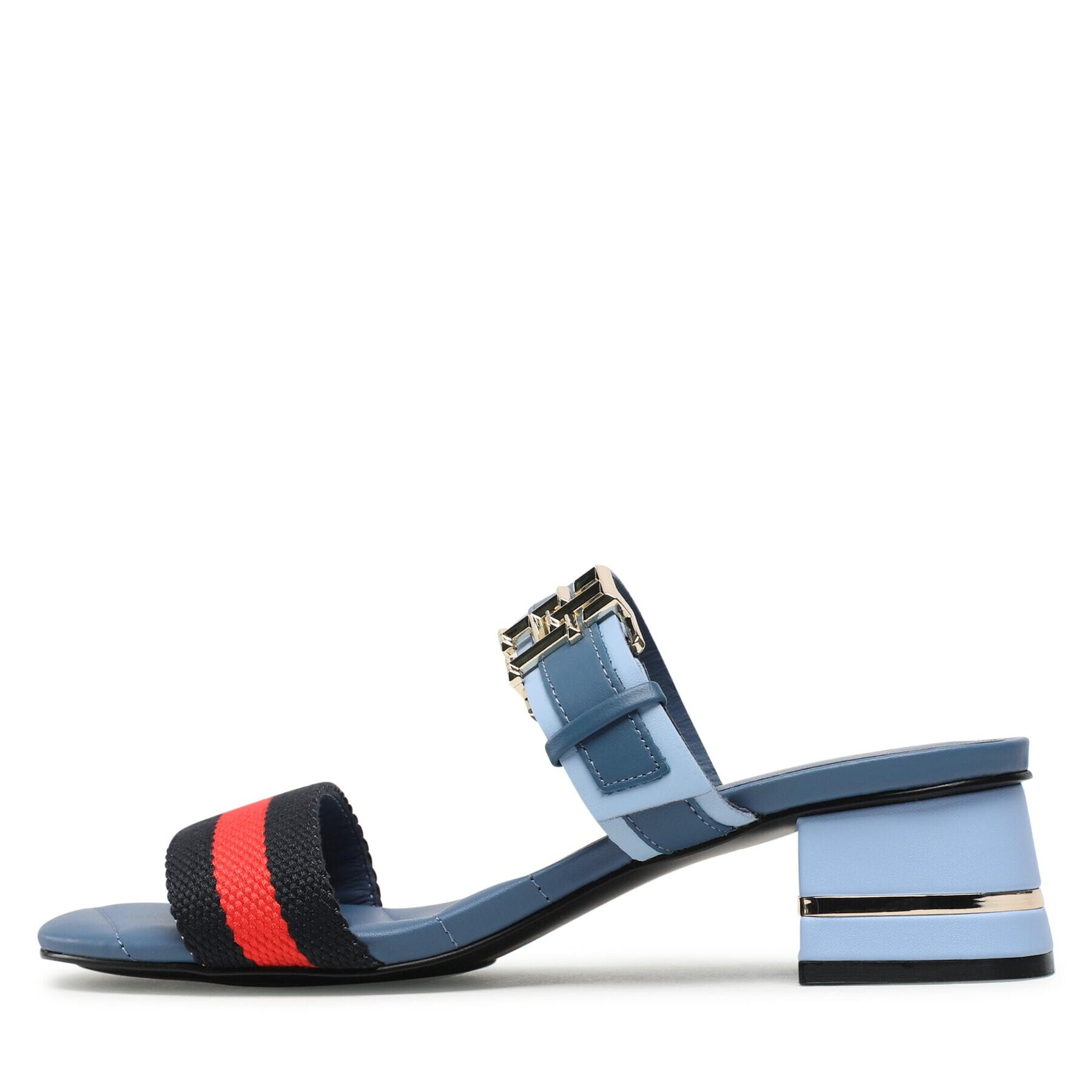 Tommy Hilfiger Чехли Hardware Block Mid Heel Combo FW0FW07018 Тъмносин - Pepit.bg
