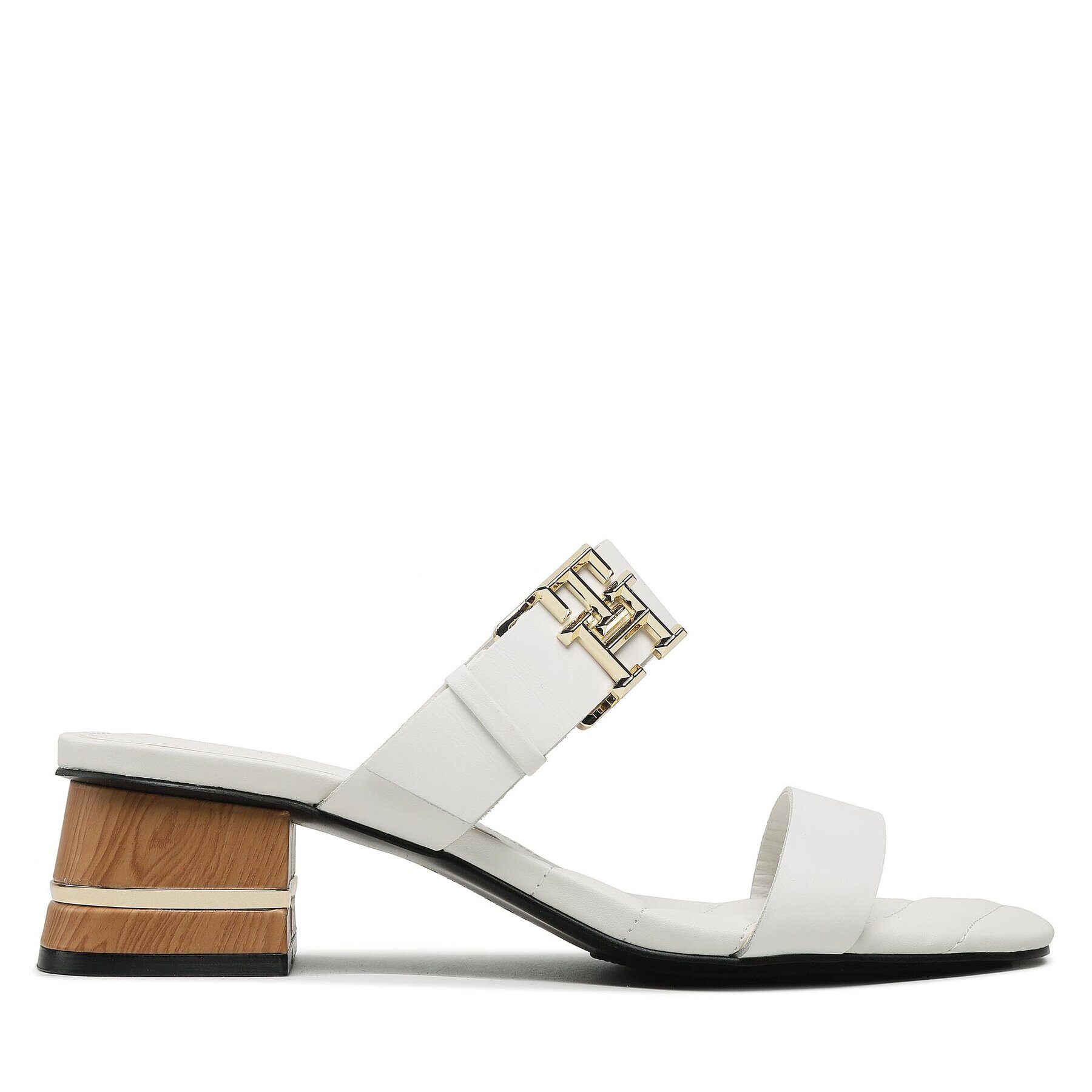 Tommy Hilfiger Чехли Hardware Block Mid Heel FW0FW07017 Бял - Pepit.bg