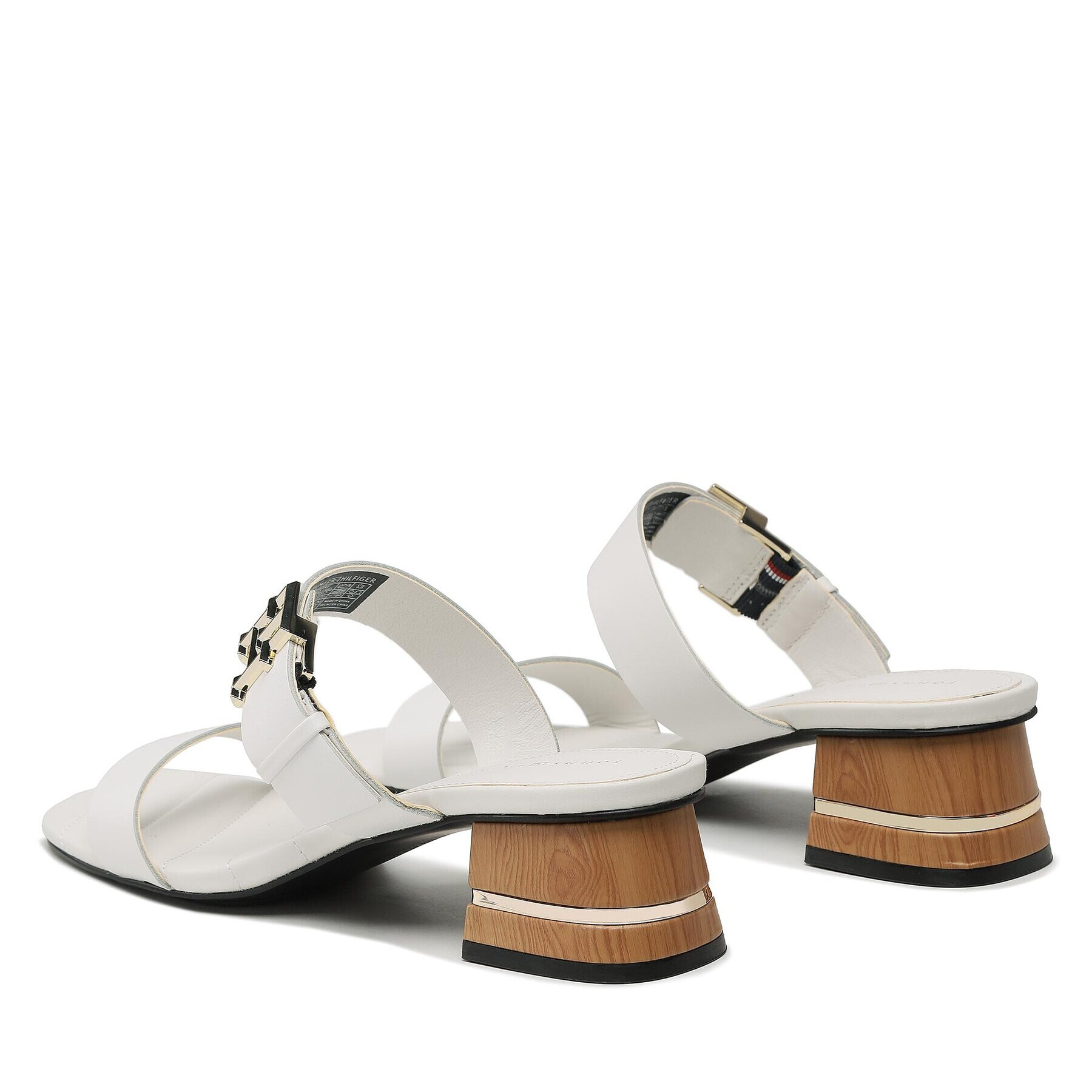 Tommy Hilfiger Чехли Hardware Block Mid Heel FW0FW07017 Бял - Pepit.bg
