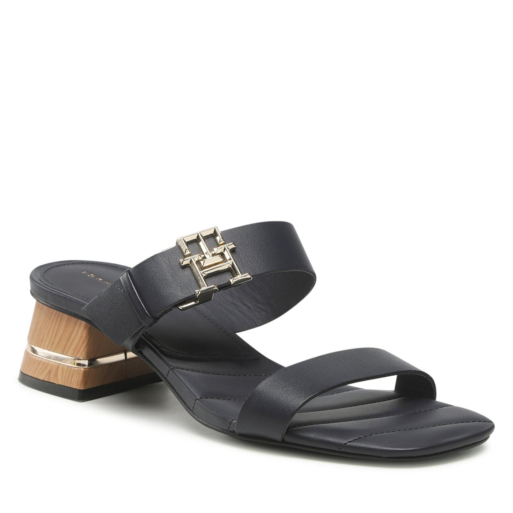 Tommy Hilfiger Чехли Hardware Block Mid Heel FW0FW07017 Тъмносин - Pepit.bg