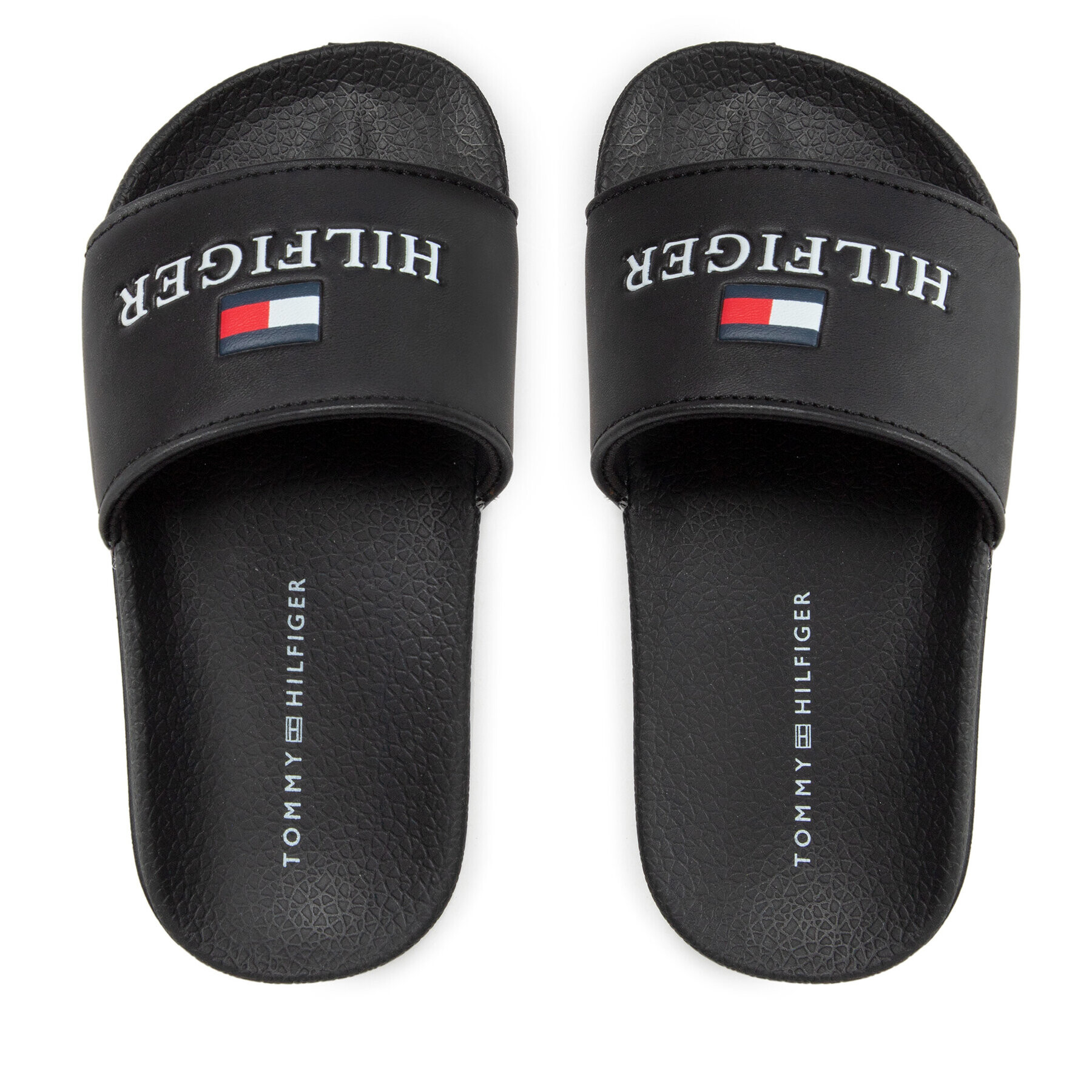 Tommy Hilfiger Чехли Logo Print Pool Slide T3B0-32574-1172 M Черен - Pepit.bg