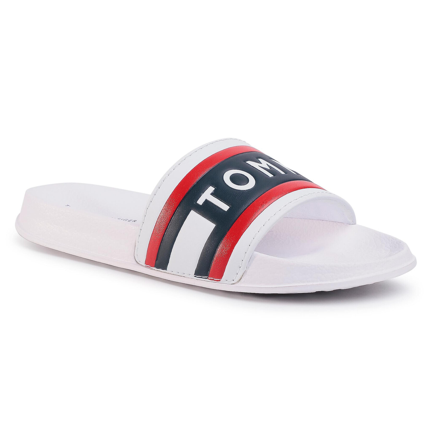 Tommy Hilfiger Чехли Maxi Lettering Print Pool Slide T3B0-30757-0904 S Бял - Pepit.bg