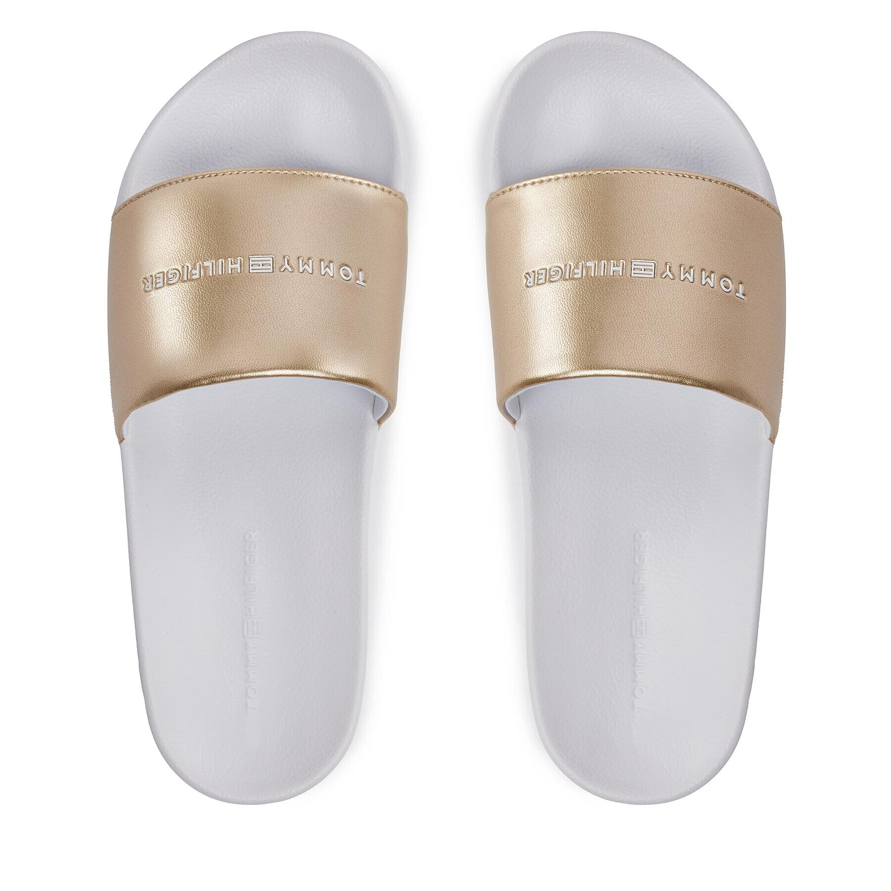 Tommy Hilfiger Чехли Metallic Pool Slide FW0FW07829 Бял - Pepit.bg