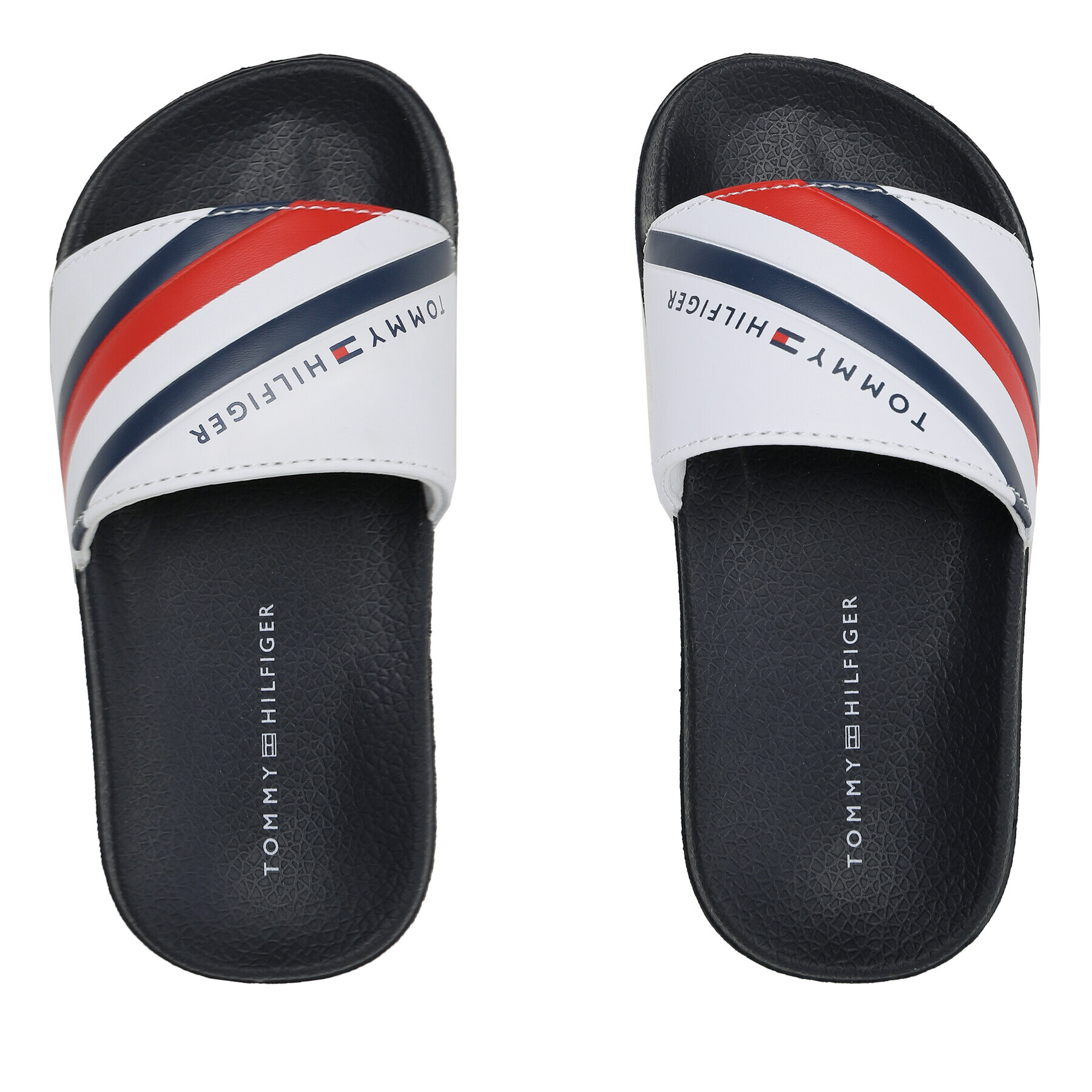 Tommy Hilfiger Чехли Stripes Pool Slide T3B0-32932-1172 M Бял - Pepit.bg