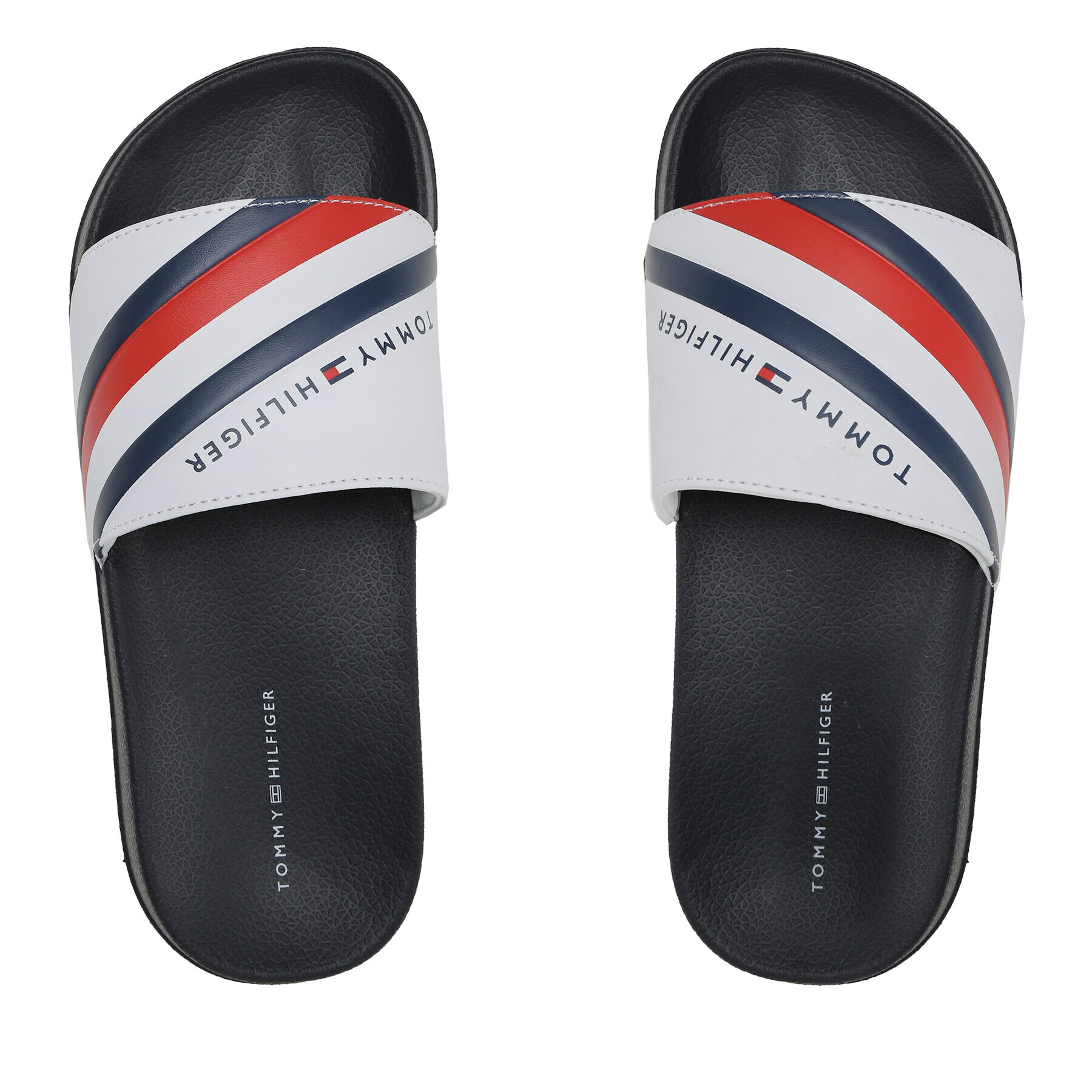 Tommy Hilfiger Чехли Stripes Pool Slide T3B0-32932-1172 S Бял - Pepit.bg