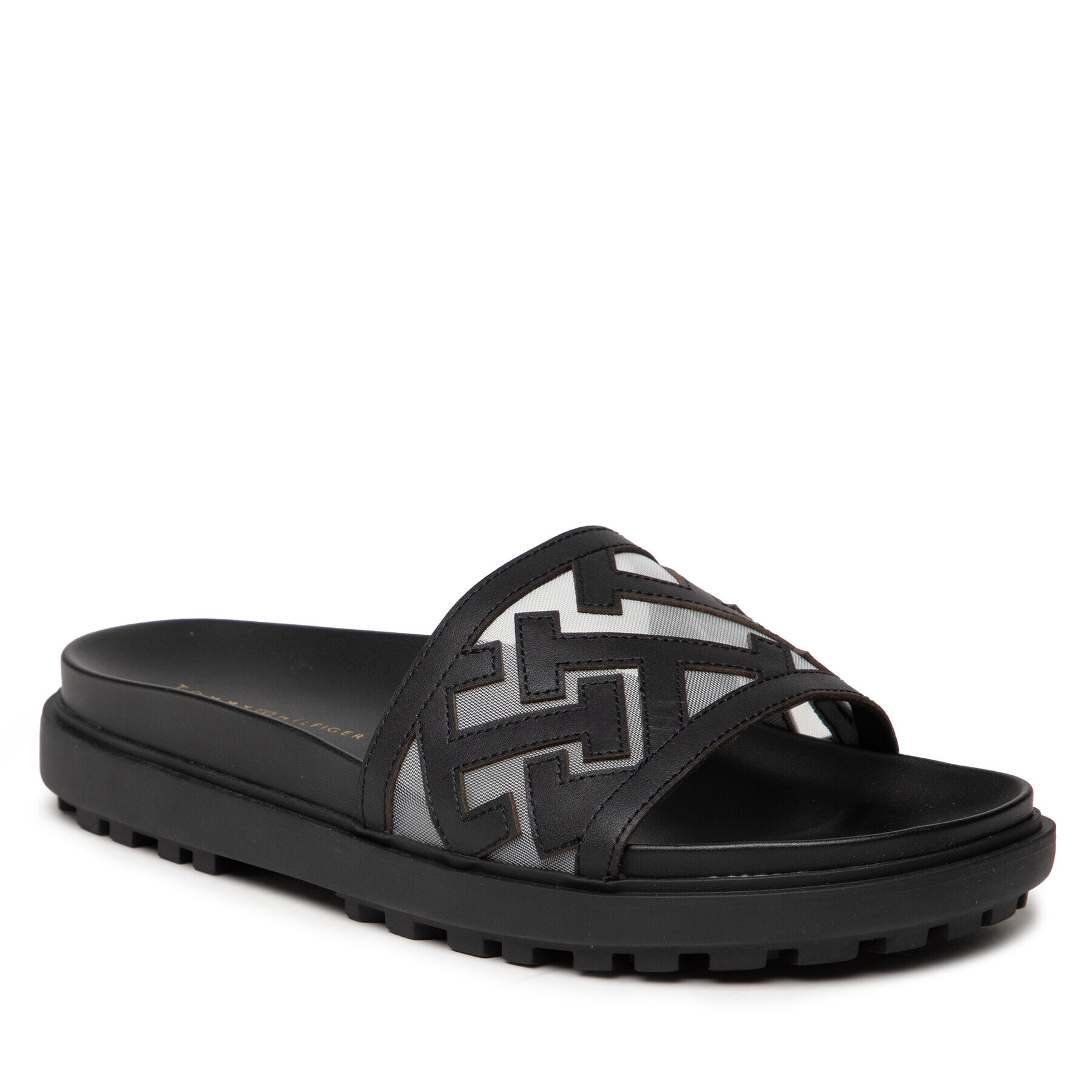 Tommy Hilfiger Чехли Th Elevated Flat Sandal FW0FW07407 Черен - Pepit.bg