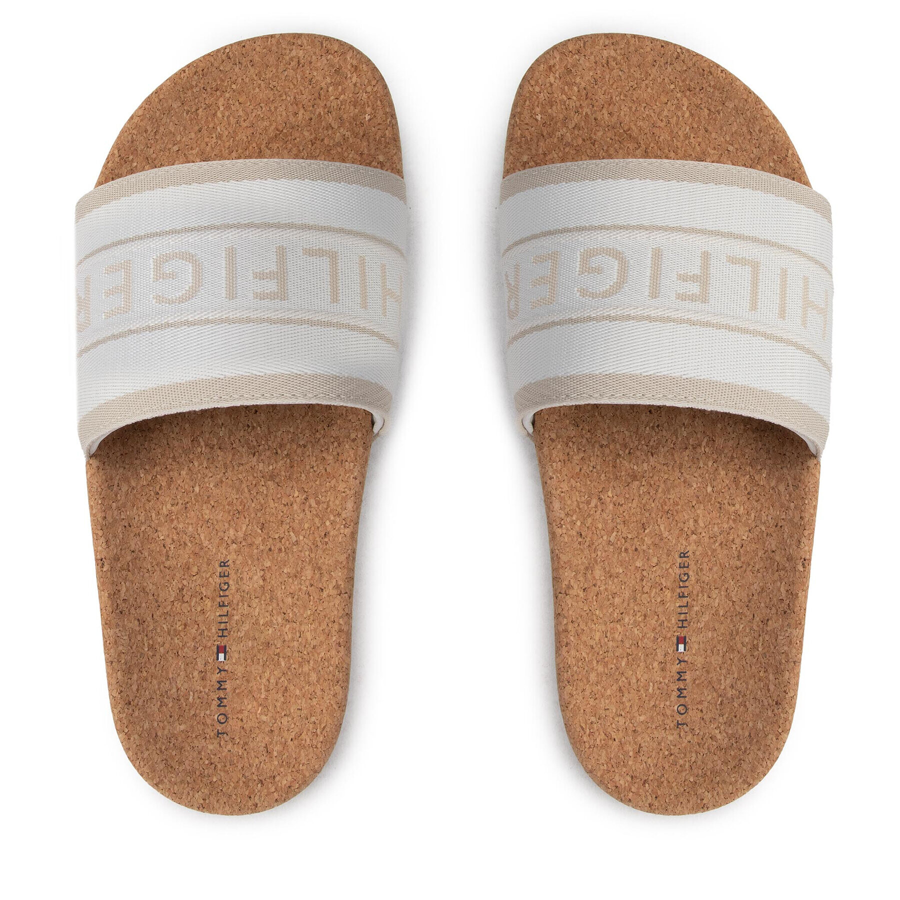 Tommy Hilfiger Чехли Webbing Cork Pool Slide FW0FW06525 Бежов - Pepit.bg