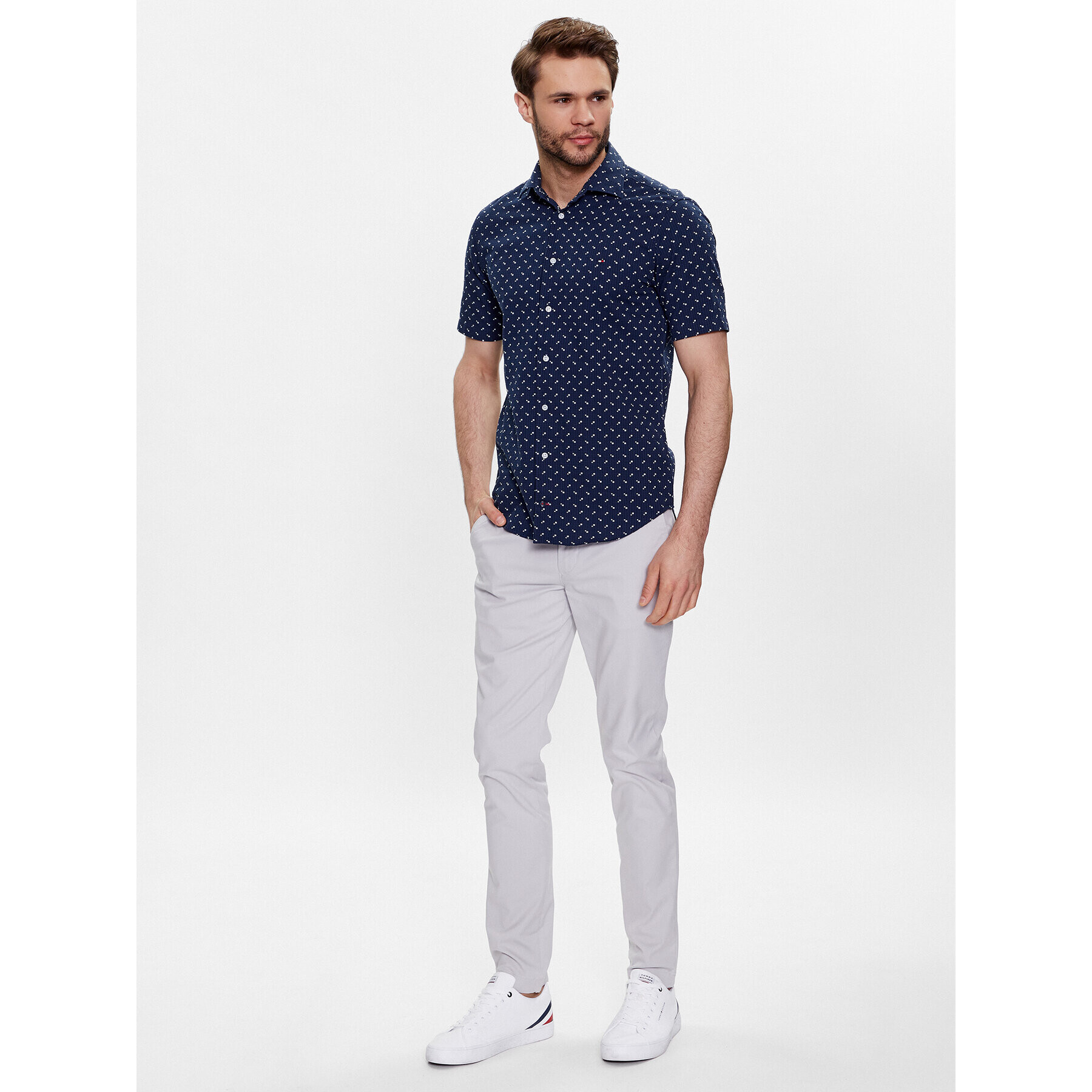 Tommy Hilfiger Чино панталони Bleecker MW0MW26619 Сив Slim Fit - Pepit.bg