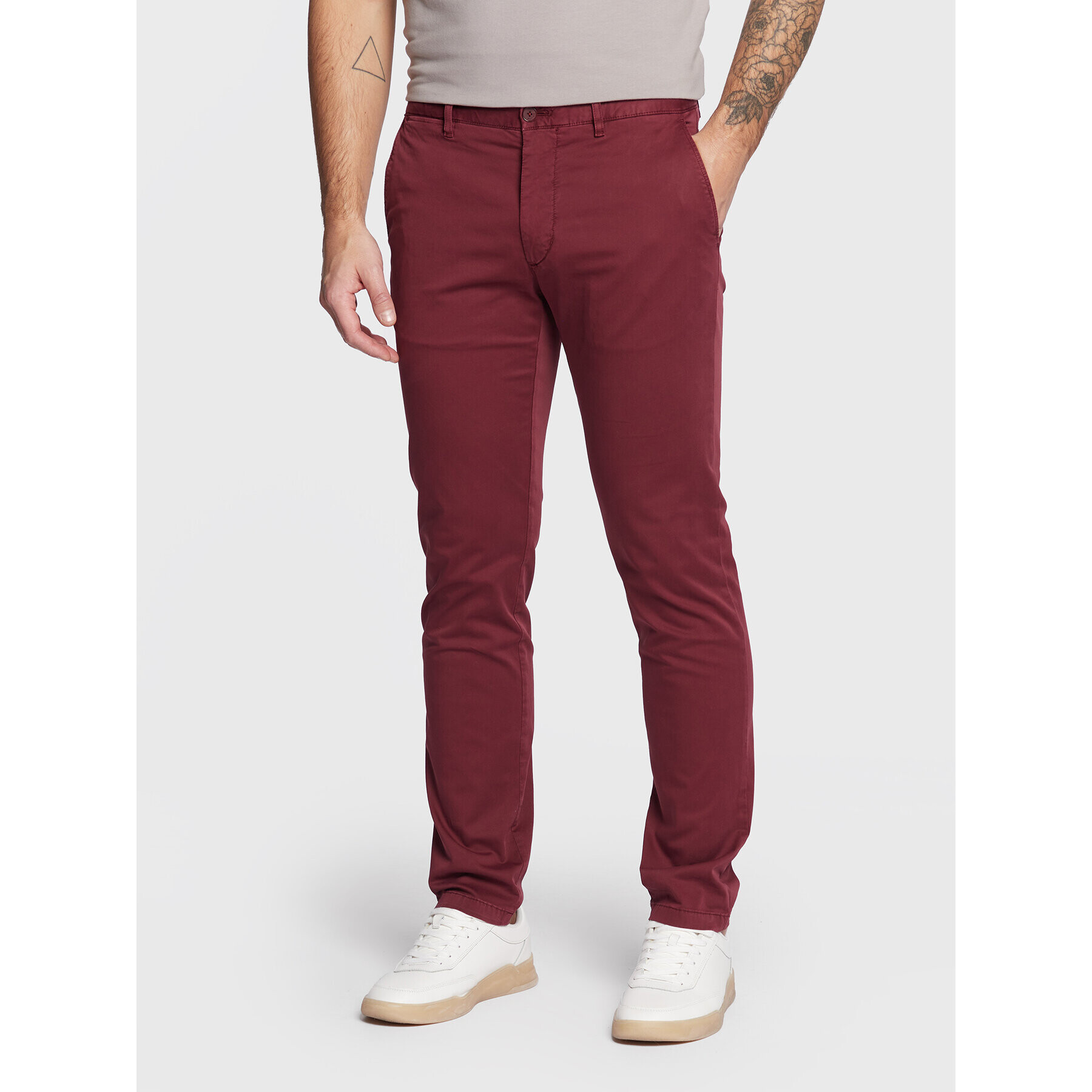 Tommy Hilfiger Чино панталони Bleecker MW0MW26839 Бордо Slim Fit - Pepit.bg