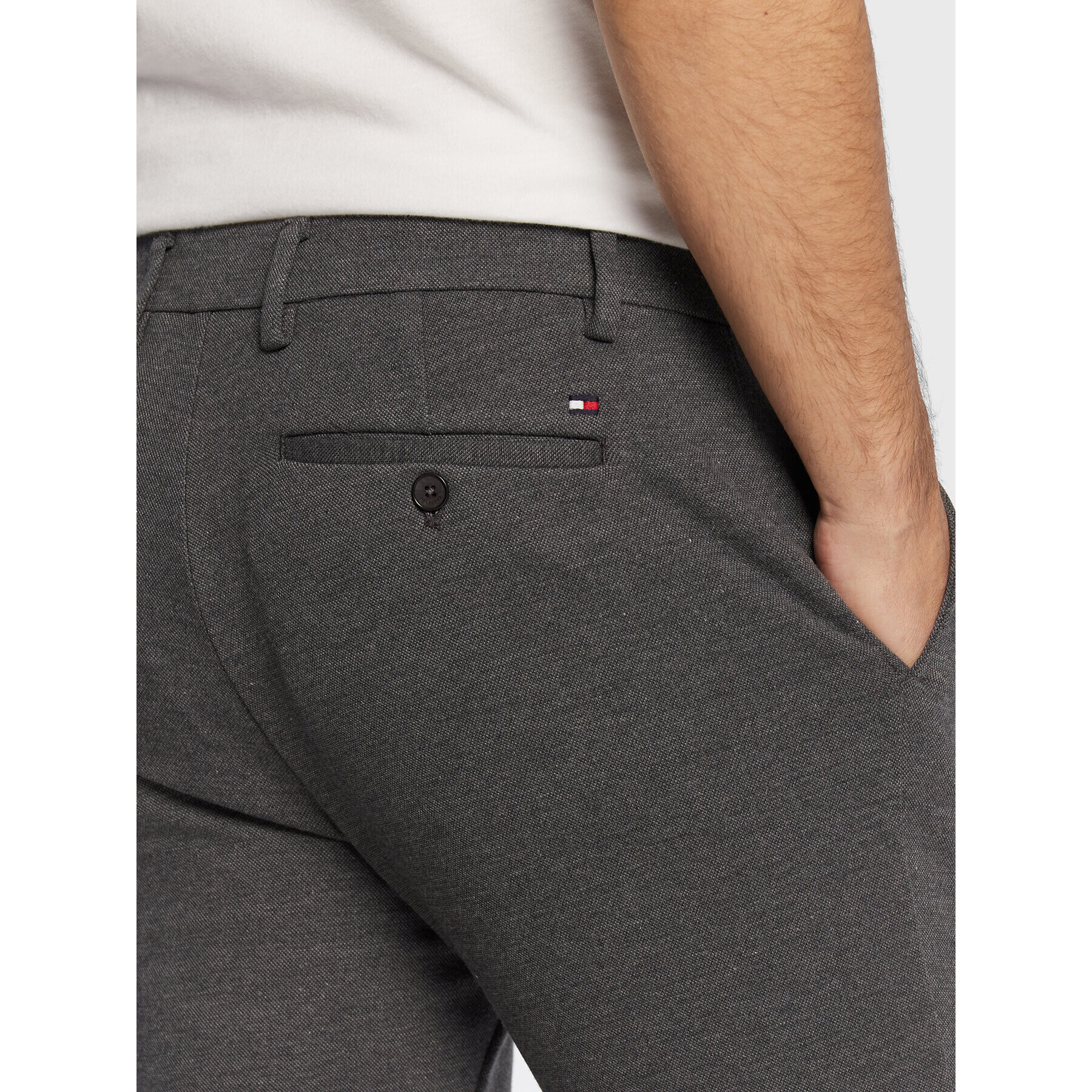 Tommy Hilfiger Чино панталони Bleecker Pique MW0MW28655 Сив Slim Fit - Pepit.bg