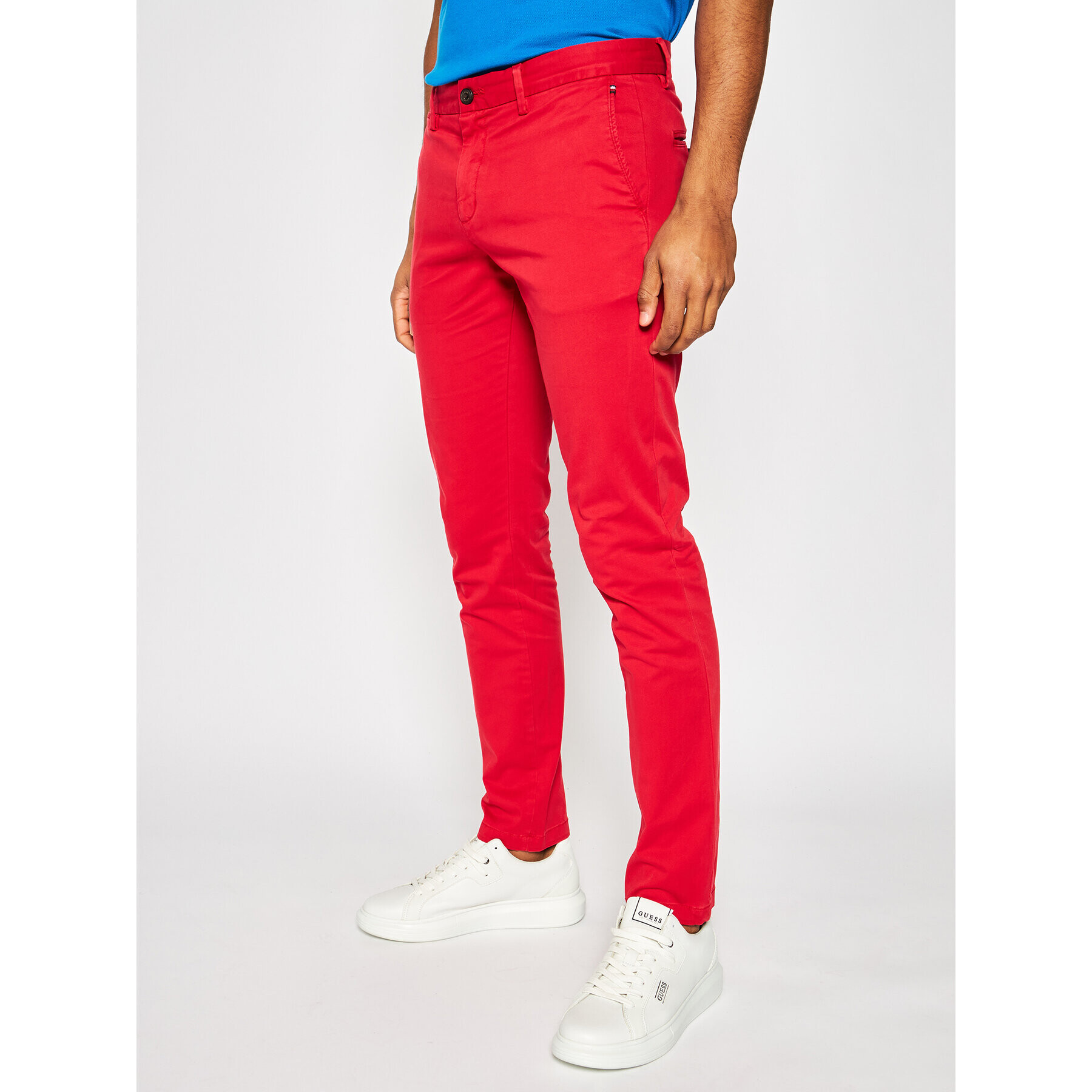 Tommy Hilfiger Чино панталони Bleecker Satin MW0MW13287 Червен Slim Fit - Pepit.bg