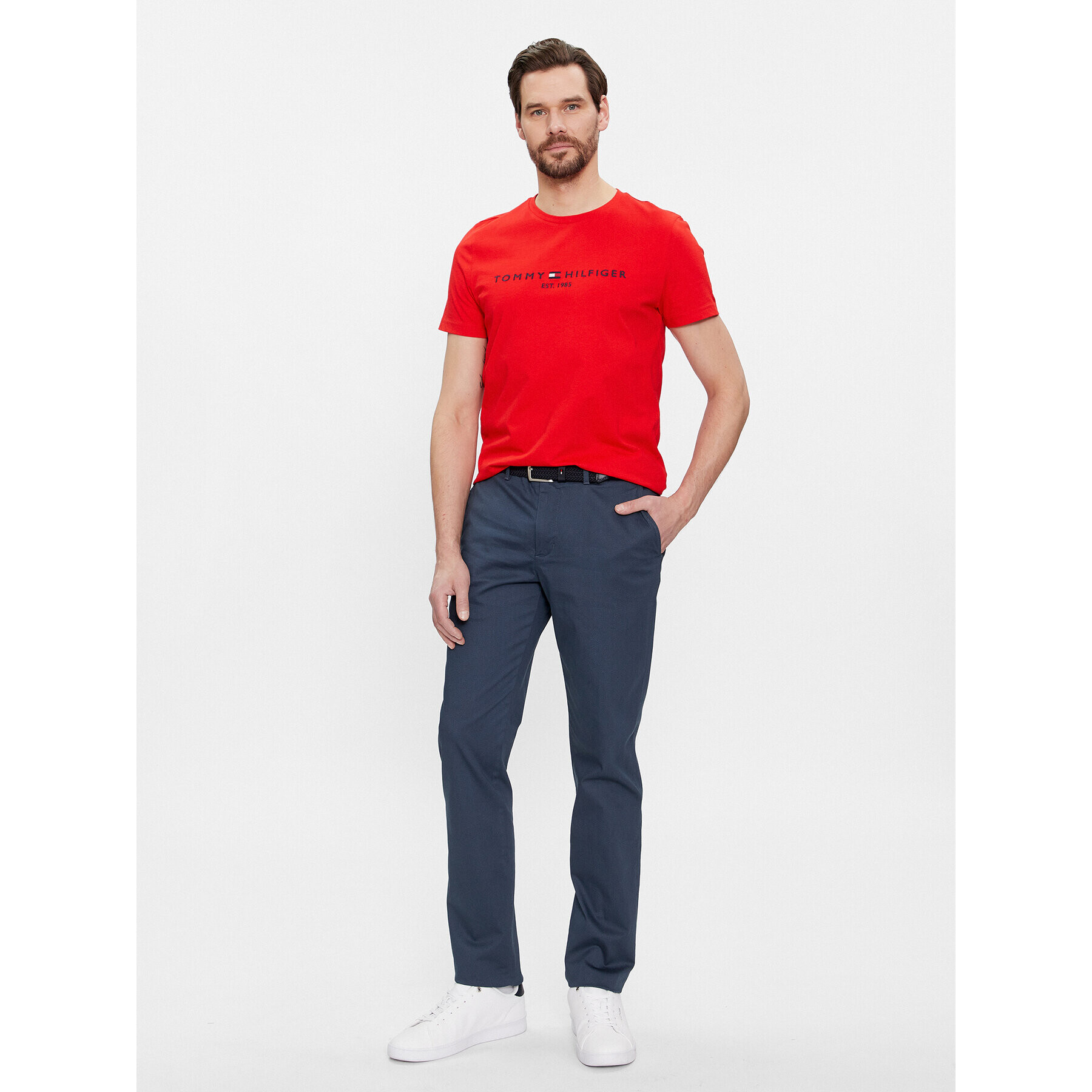 Tommy Hilfiger Чино панталони Denton MW0MW33938 Тъмносин Slim Fit - Pepit.bg