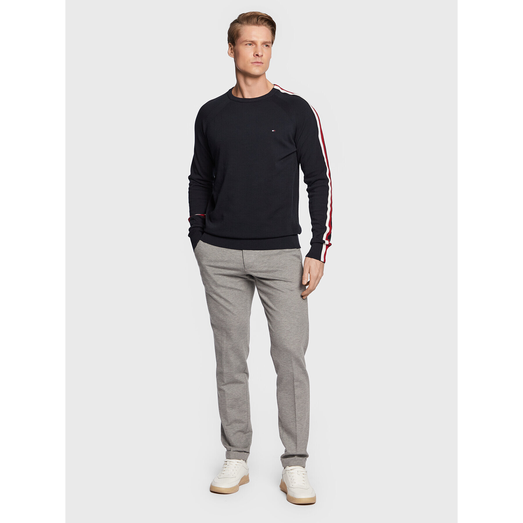 Tommy Hilfiger Чино панталони Hampton MW0MW29663 Сив Slim Fit - Pepit.bg