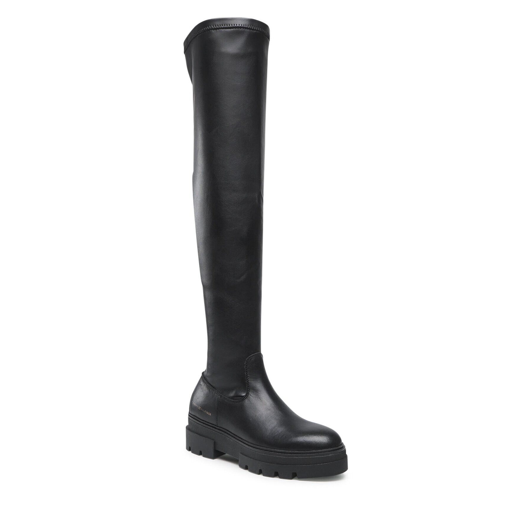 Tommy Hilfiger Чизми Monochromatic Over The Knee Boot FW0FW07055 Черен - Pepit.bg