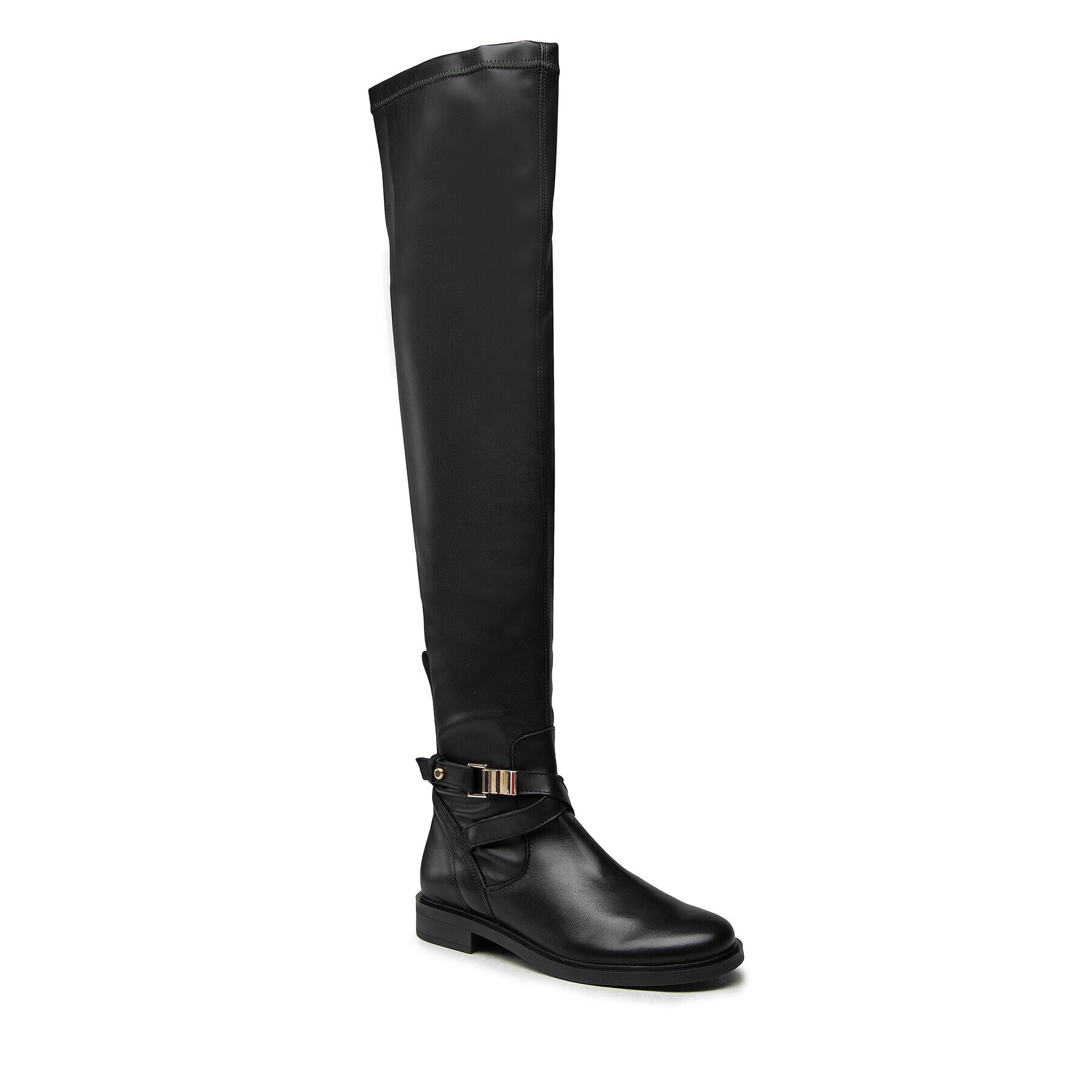 Tommy Hilfiger Чизми Th Hardware Overknee Boot FW0FW06057 Черен - Pepit.bg